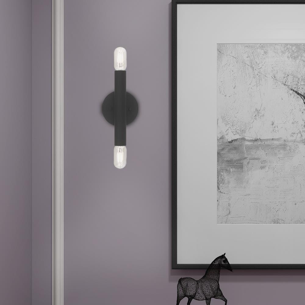 Copenhagen Dual-Light Black Steel ADA Wall Sconce
