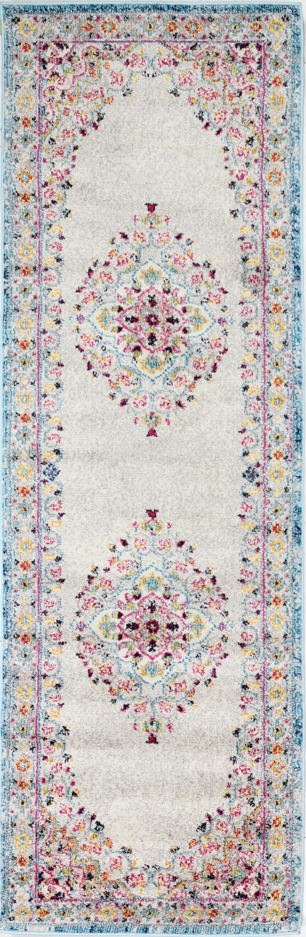 Bashian 649652297392 3 X 8 (ft) Ivory Indoor Floral/Botanical Oriental Runner Rug