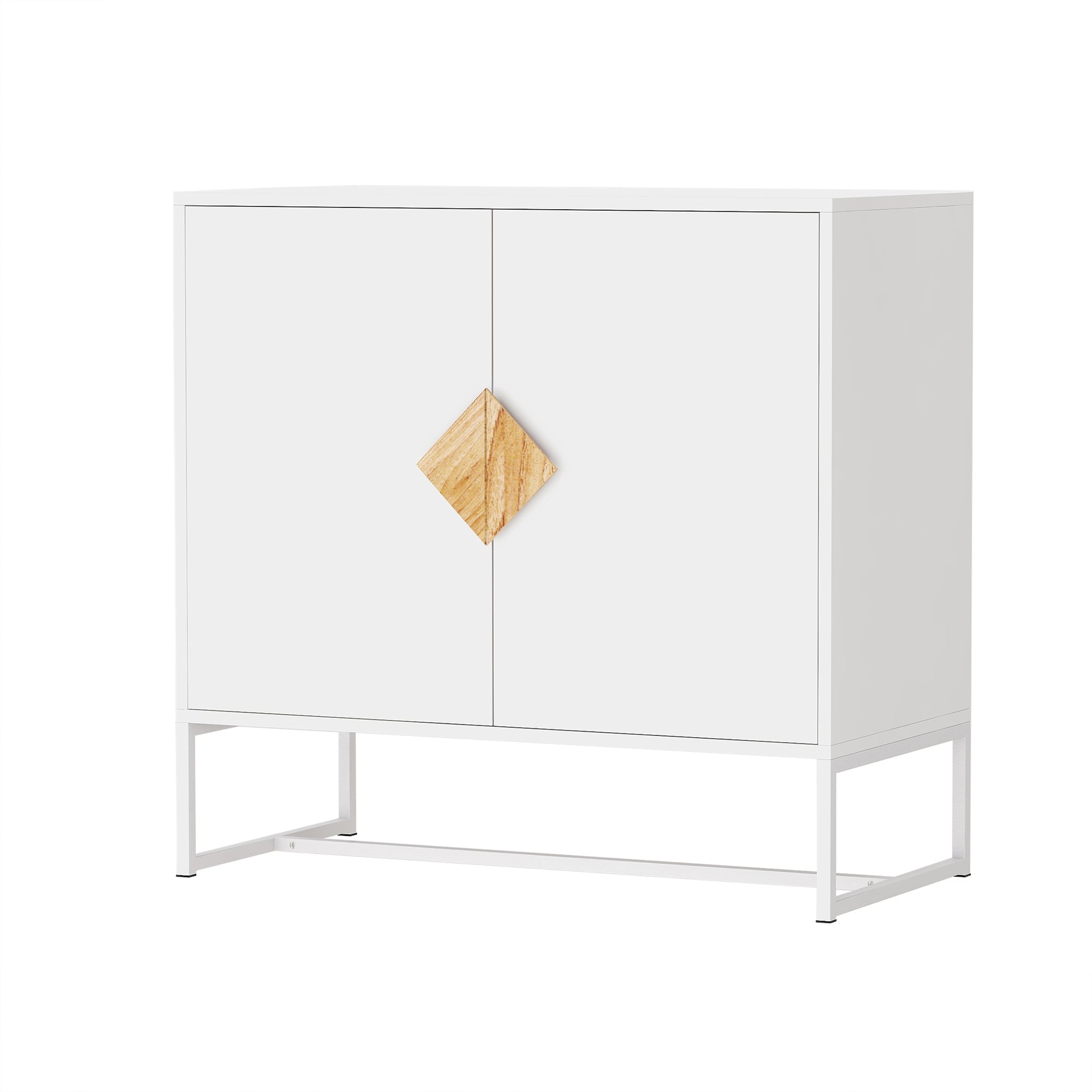 Qualler CWHW2273K Contemporary/Modern White Pine Buffet with Wine Storage