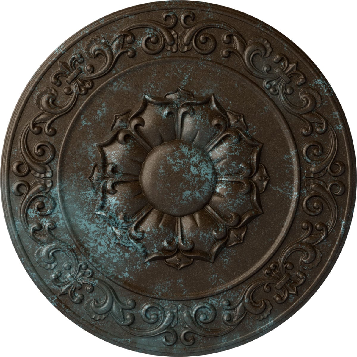 Ekena Millwork CM27SYBBS Sydney 27.75-in W x 27.75-in L Painted Bronze Blue Patina Polyurethane Whole Ceiling Medallion