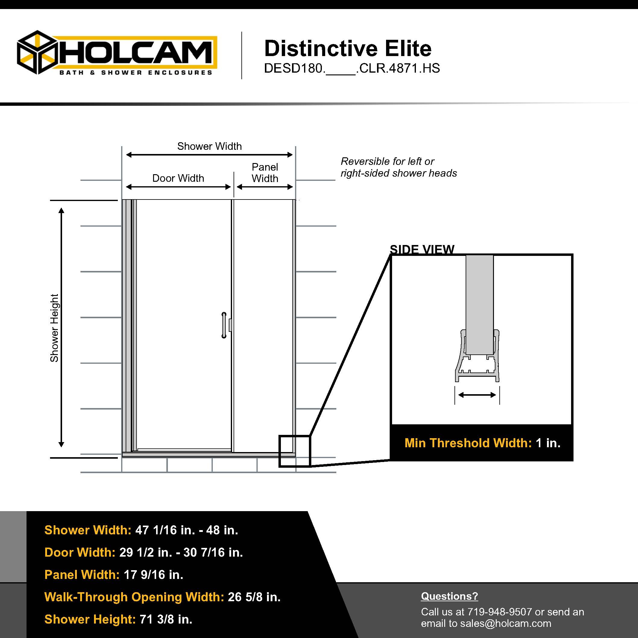 Holcam DESD180SILCLR4871HS Shower-Doors - View #8