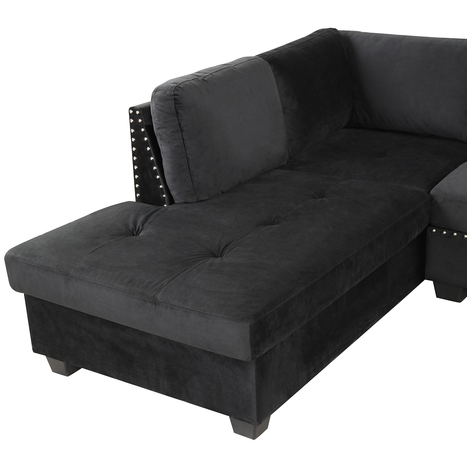 Bybafun Midcentury Velvet Black Living Room Set At Lowes.com