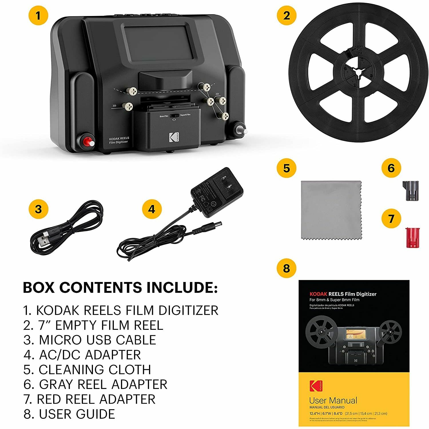 VINTAGE METAL 8MM Film Reel Box Storage Case 12 Slot w/8 Reels