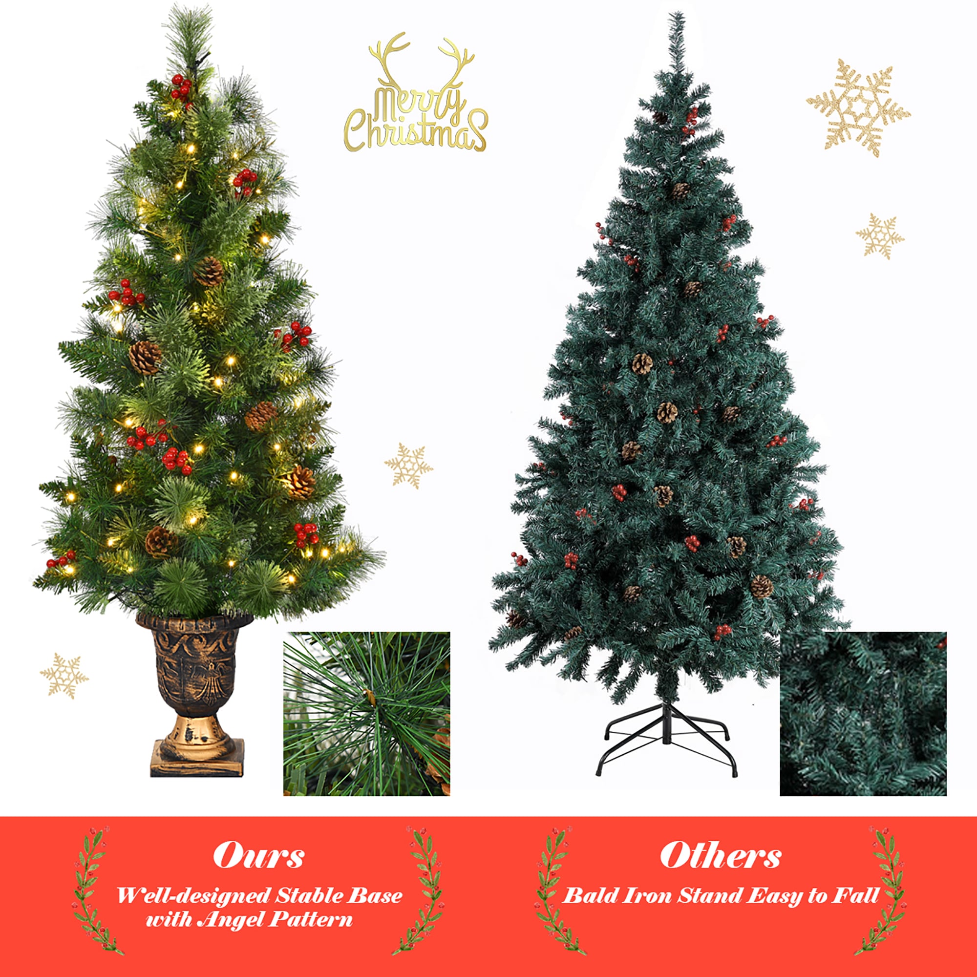 Goplus LWS00812 Artificial-Christmas-Trees - View #4