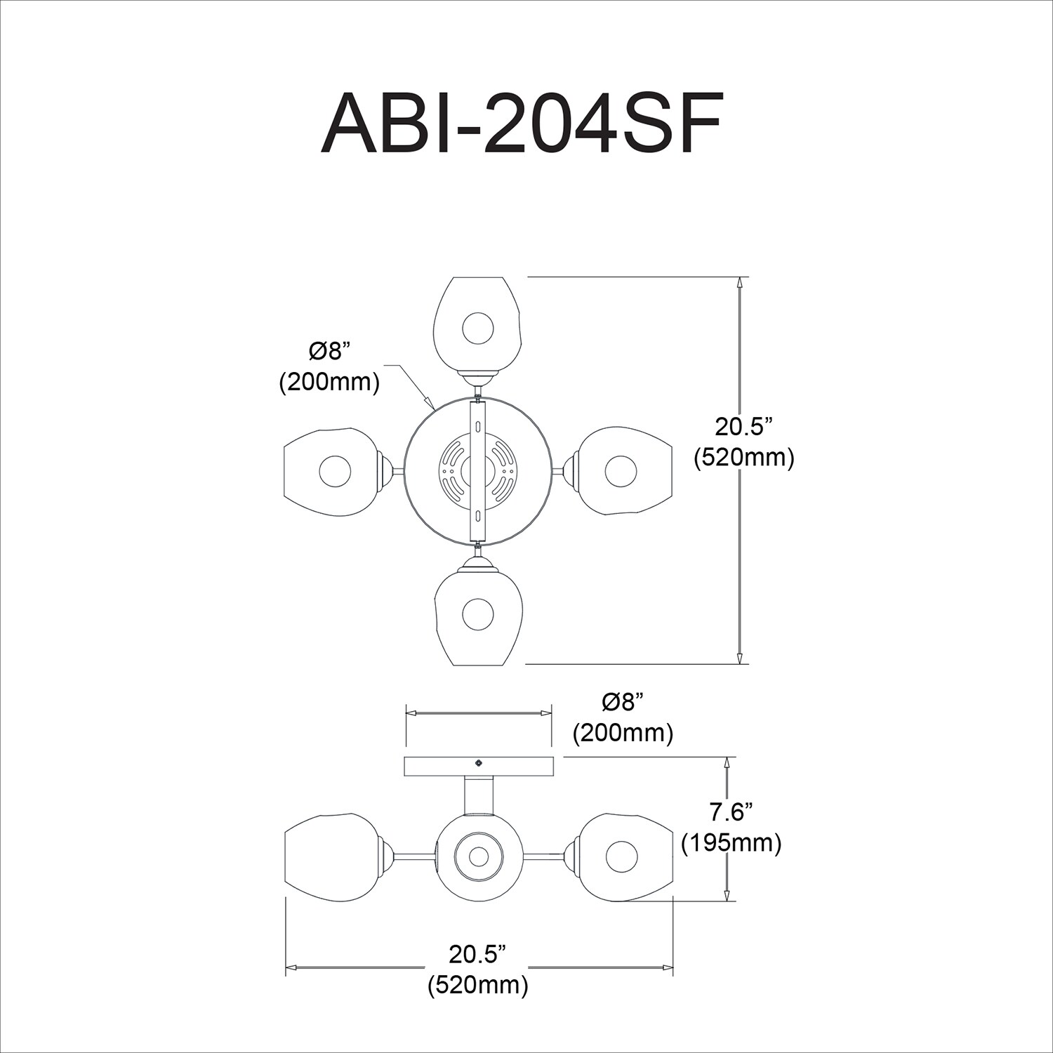 Dainolite ABI-204SF-VB flushmounts - View #3