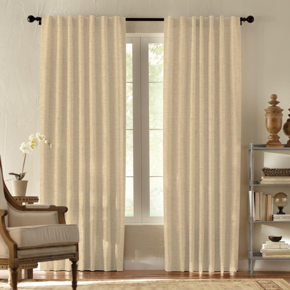 Springmaid 1638164 84-in Wheat Light Filtering Standard Lined Back Tab Single Curtain Panel