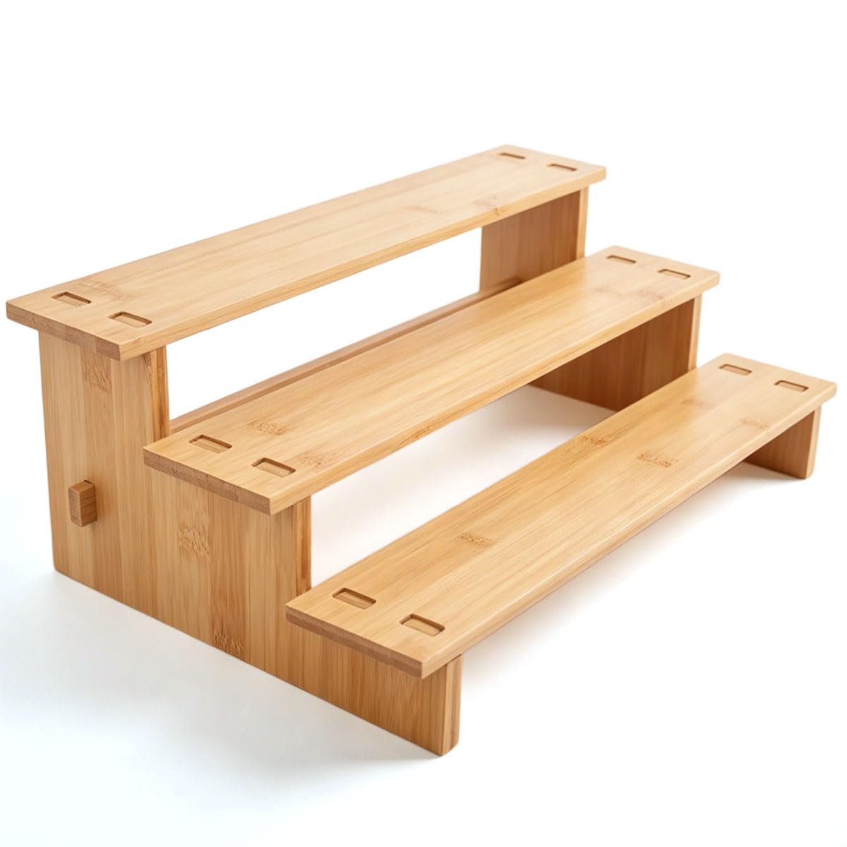 Aoibox -  3 Tier Bamboo Spice Rack Organizer for Kitchen Cabinet and Pantry Space Saving Tiered S...