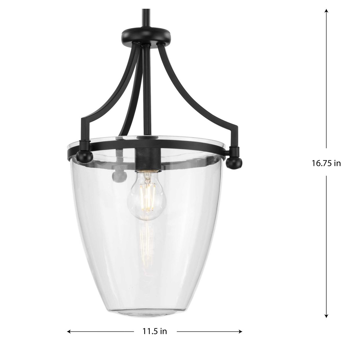 Parkhurst Matte Black Clear Glass Mini Pendant Light