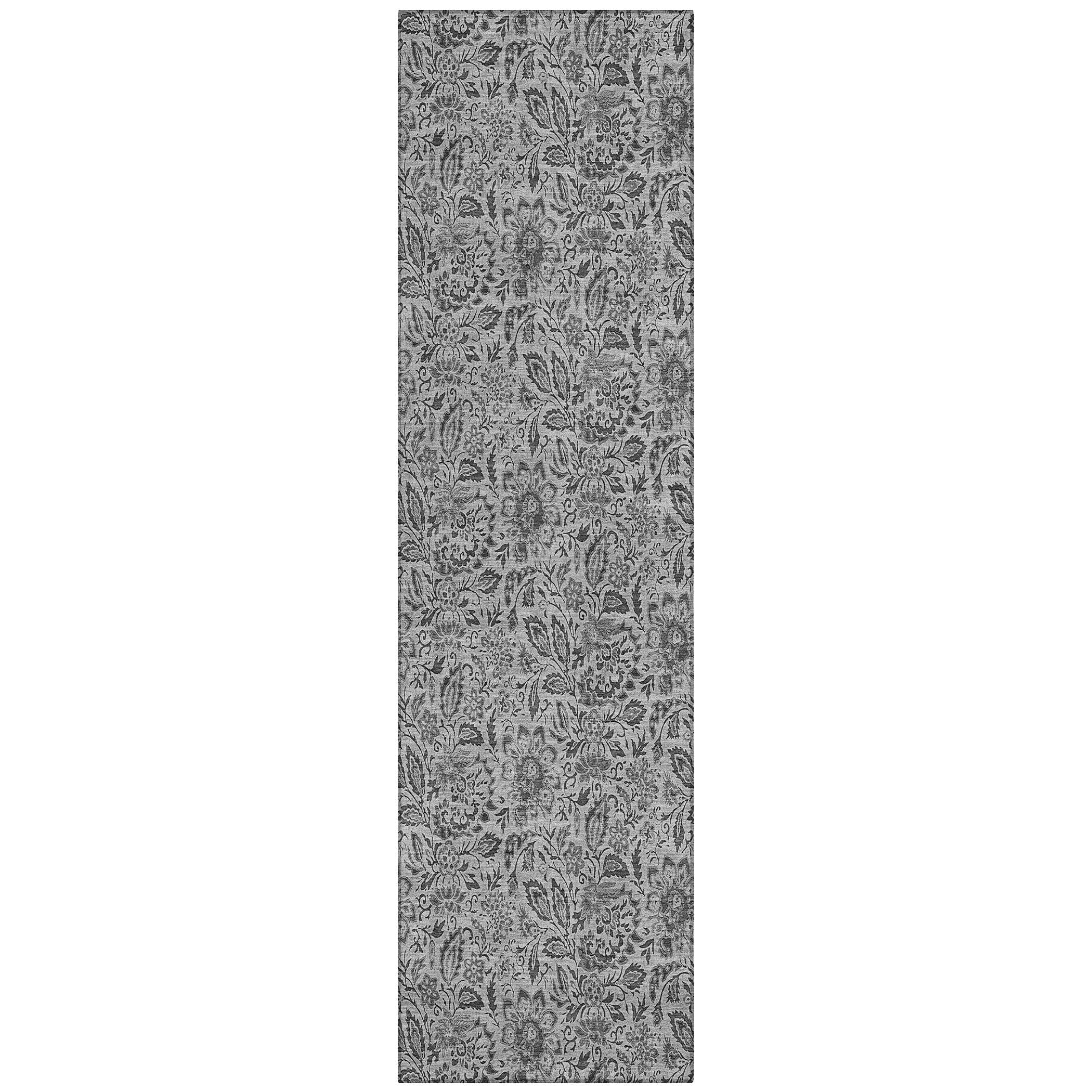Addison Rugs ACN660GY2X8 Chantille ACN660GY 2 x 7 (ft) Polyester Gray Rectangular Indoor/Outdoor Geometric Machine washable Runner rug