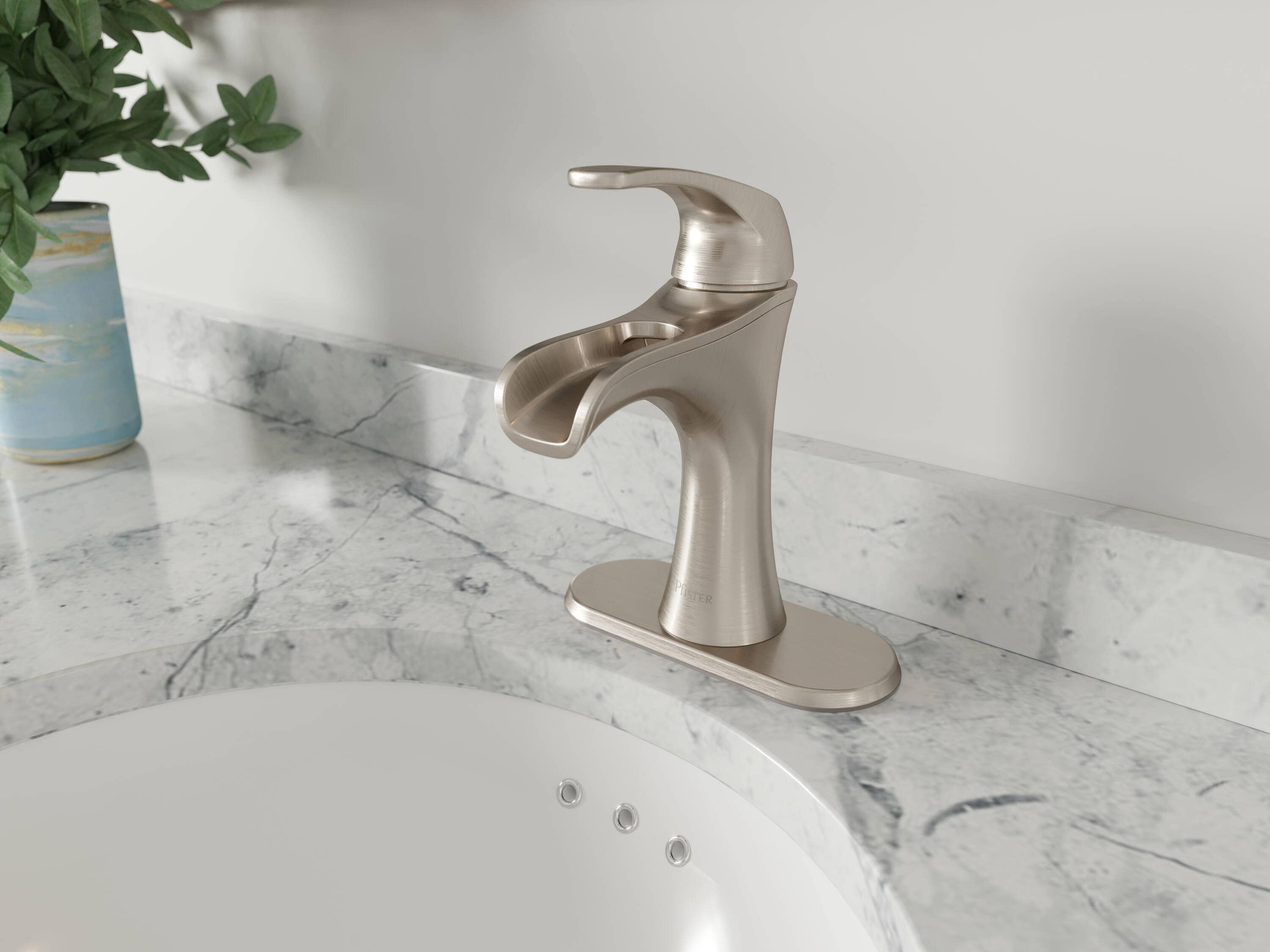 Jaida Elegance Brushed Nickel Single-Control Bathroom Faucet