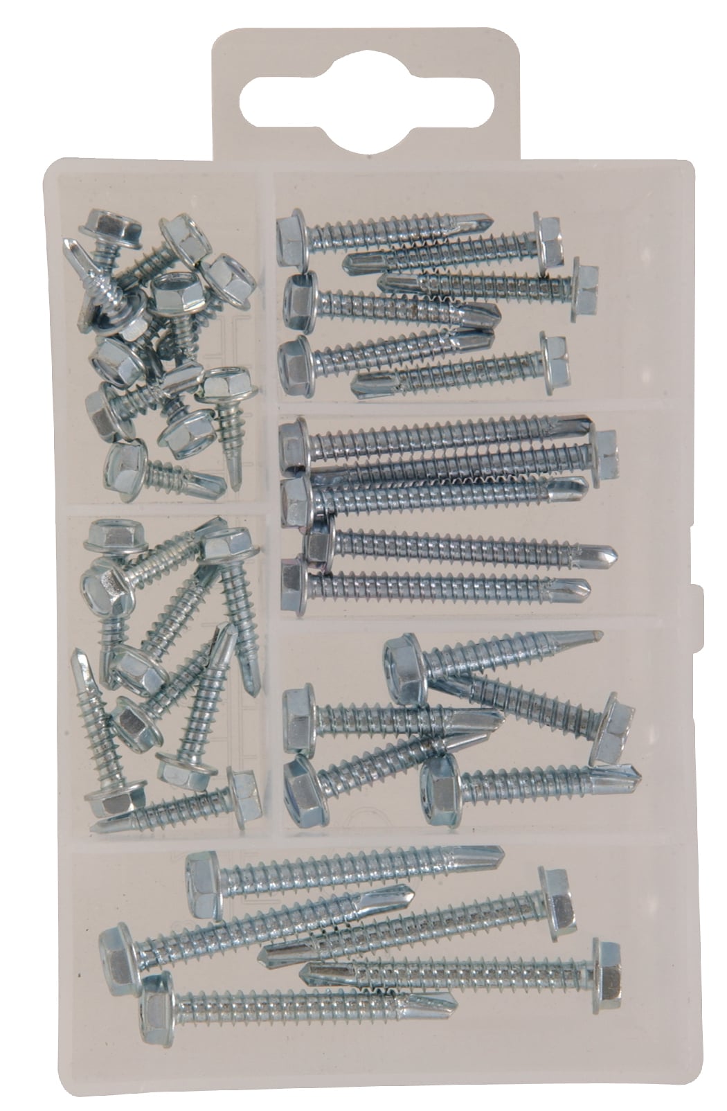 Hillman 5.8-in Silver Hex Washer Self-drilling Screw Assortment Kit (39 ...