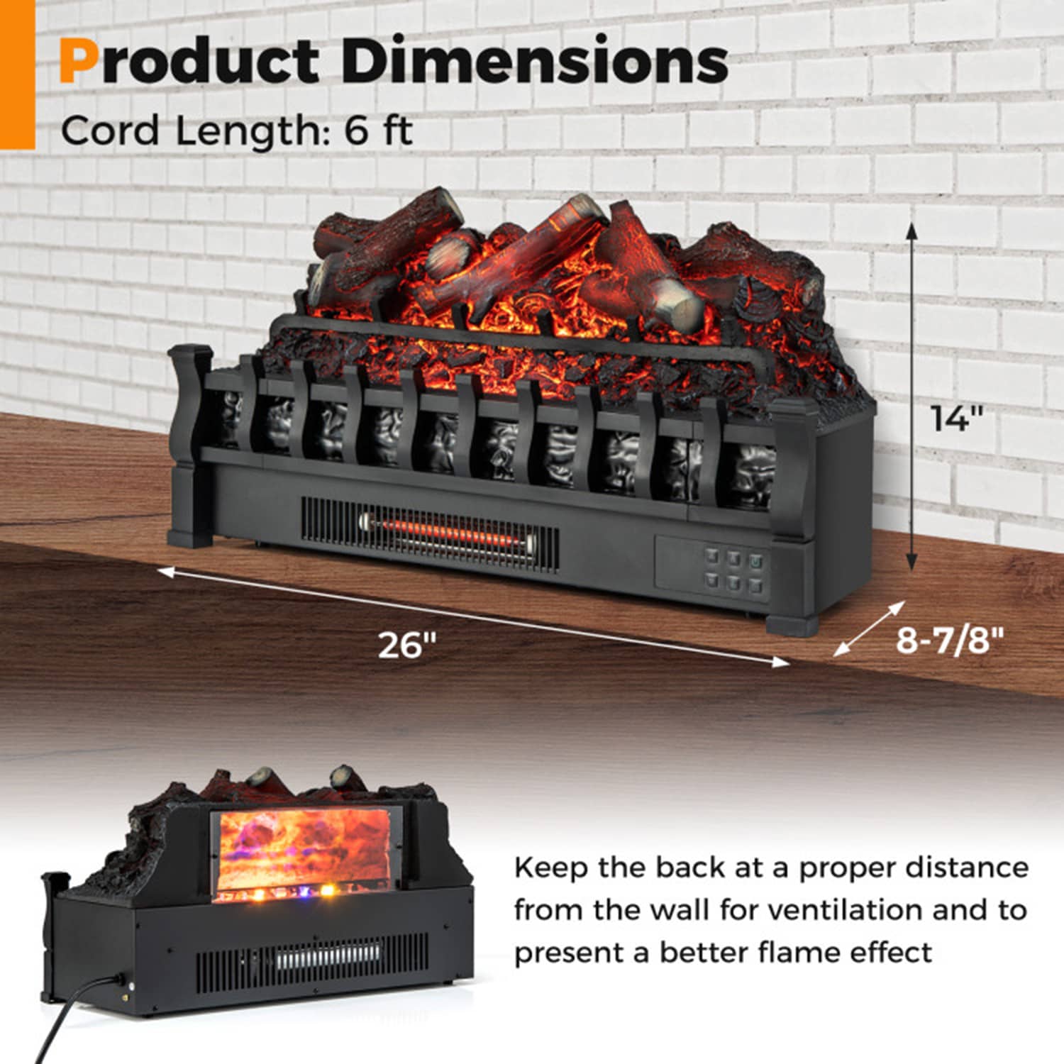 Mondawe MO-FP10361USB Electric-Fireplaces - View #9