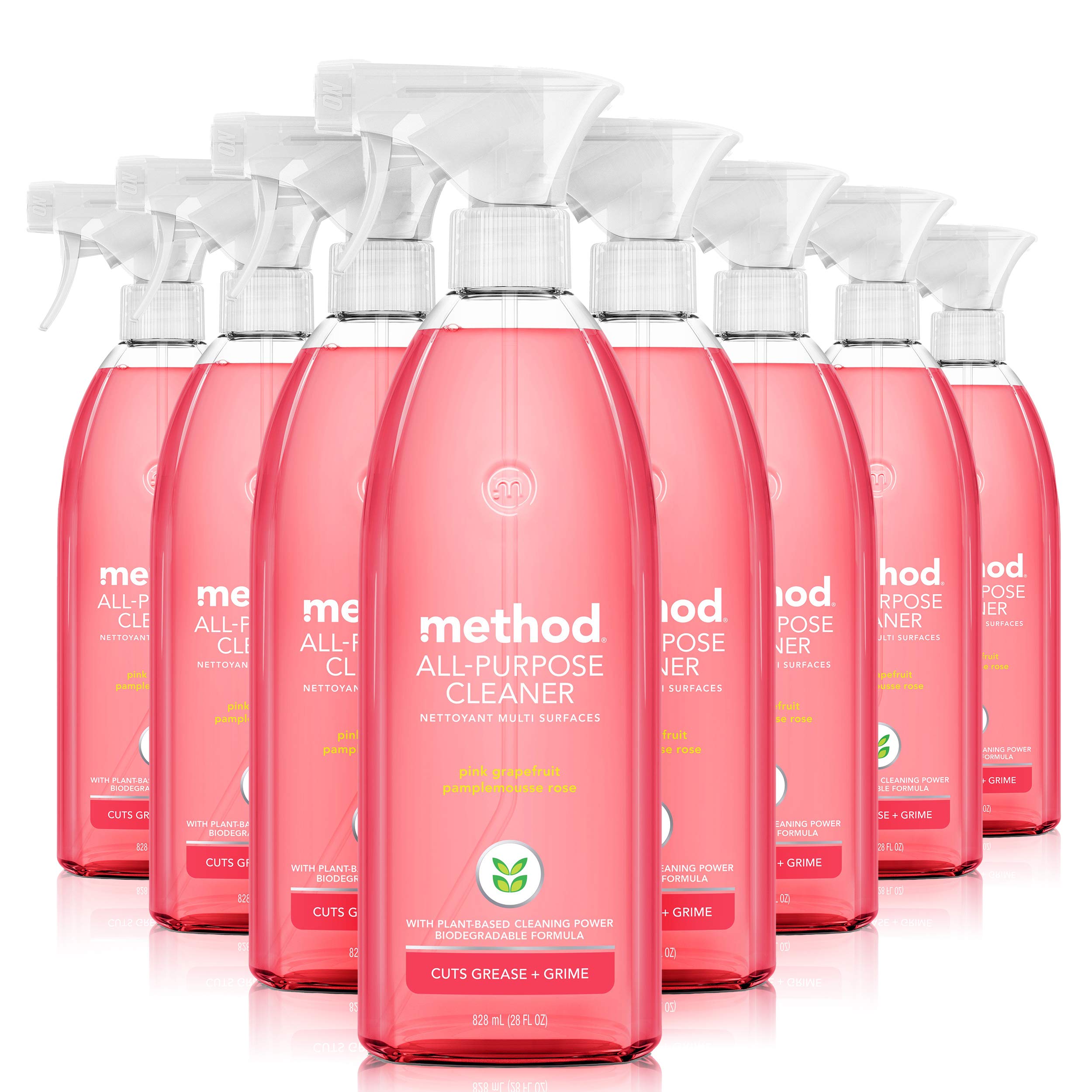 method  All-Purpose Cleaner Spray Pink Grapefruit Perfect for Most Counters Tiles Stone and More 28 oz Spray Bottles (Pack of 8)