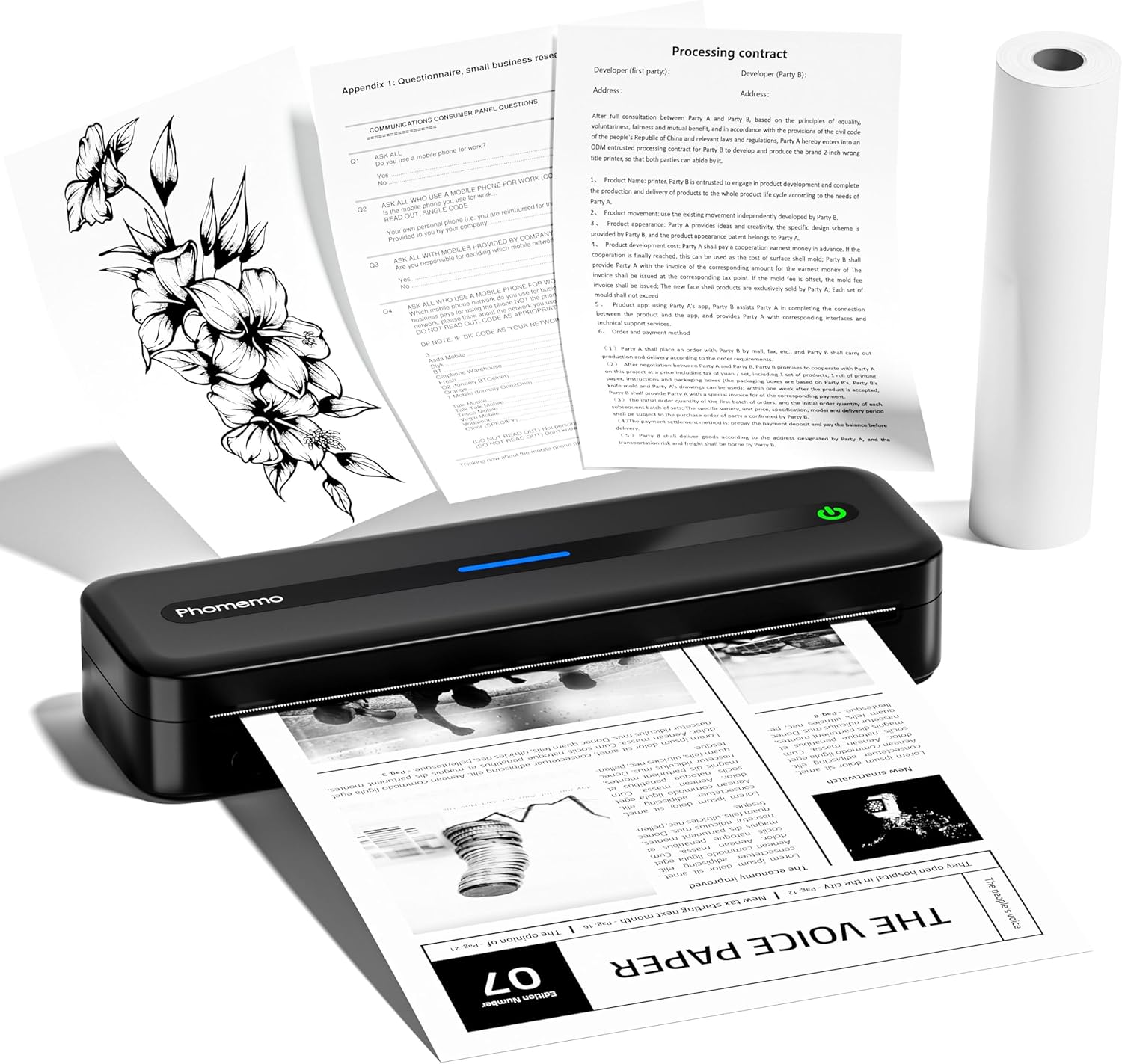 Phomemo M832-BK Black Thermal Printer 8.5''X 11'' Letter #M832-BK
