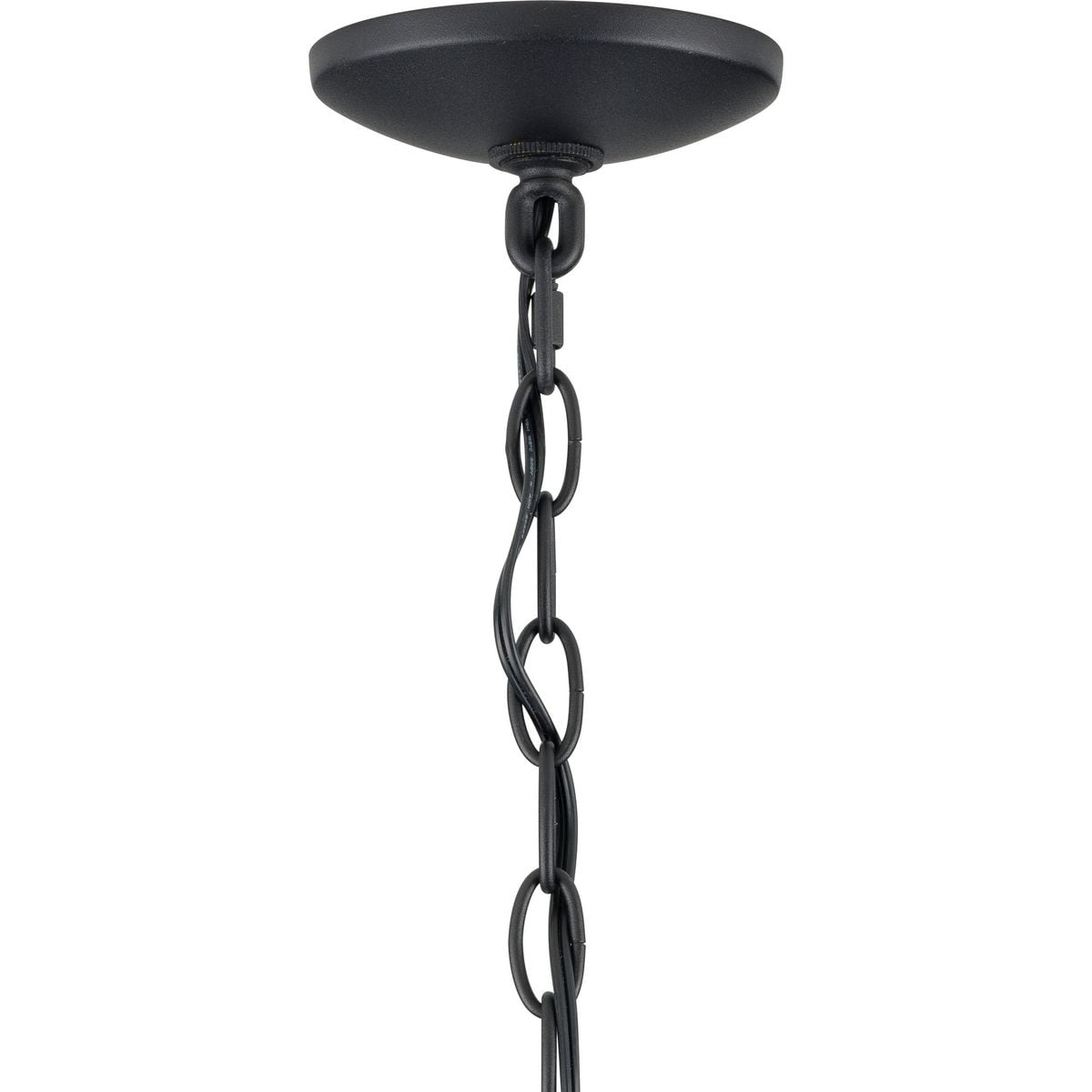 Textured Black Steel Outdoor Hanging Lantern with Etched Glass