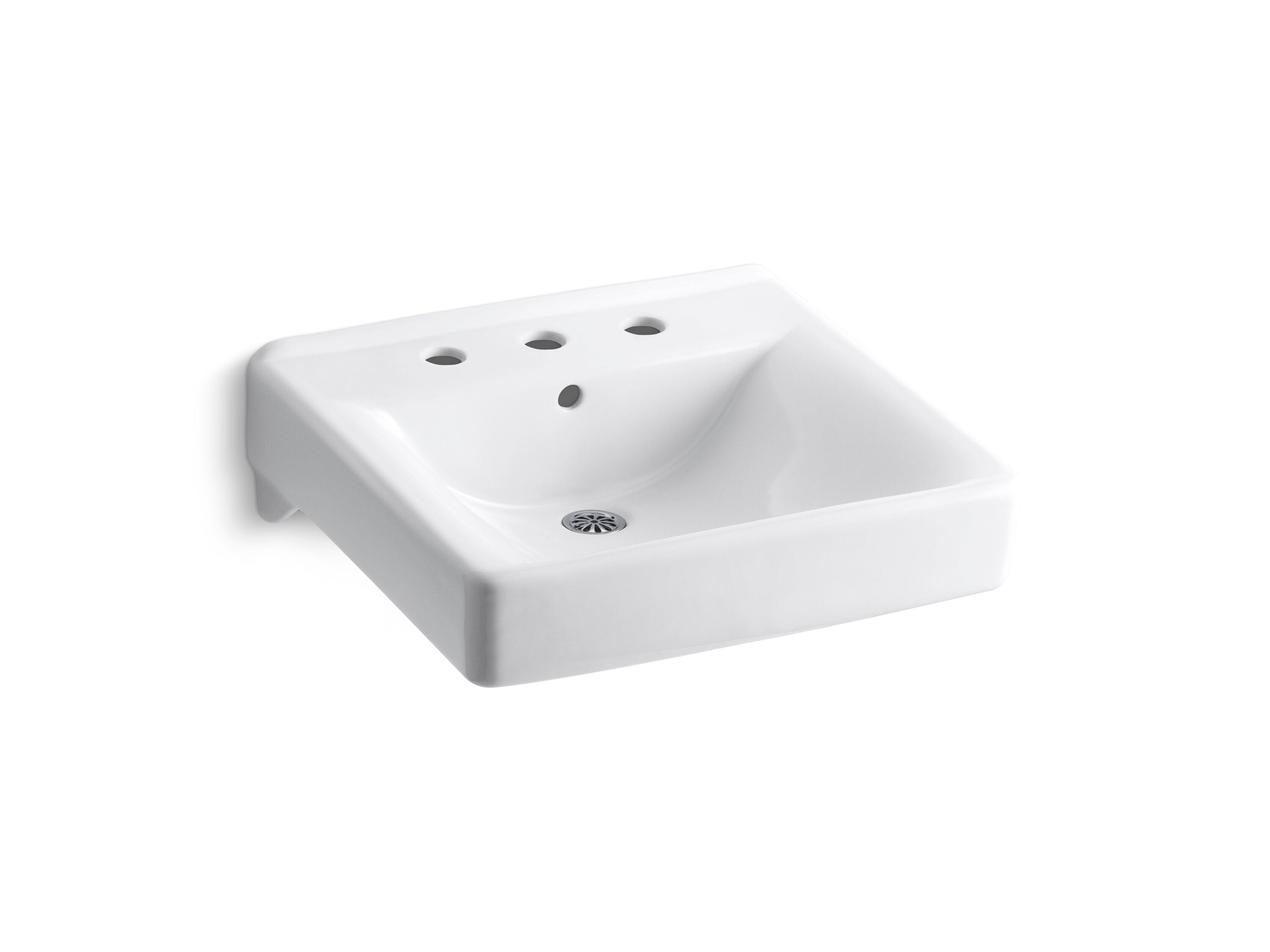 KOHLER 2053-0 Soho Vitreous china Wall-mount Rectangular Traditional White Bathroom Sink ( 20.0-Inches x 18.0-Inches )