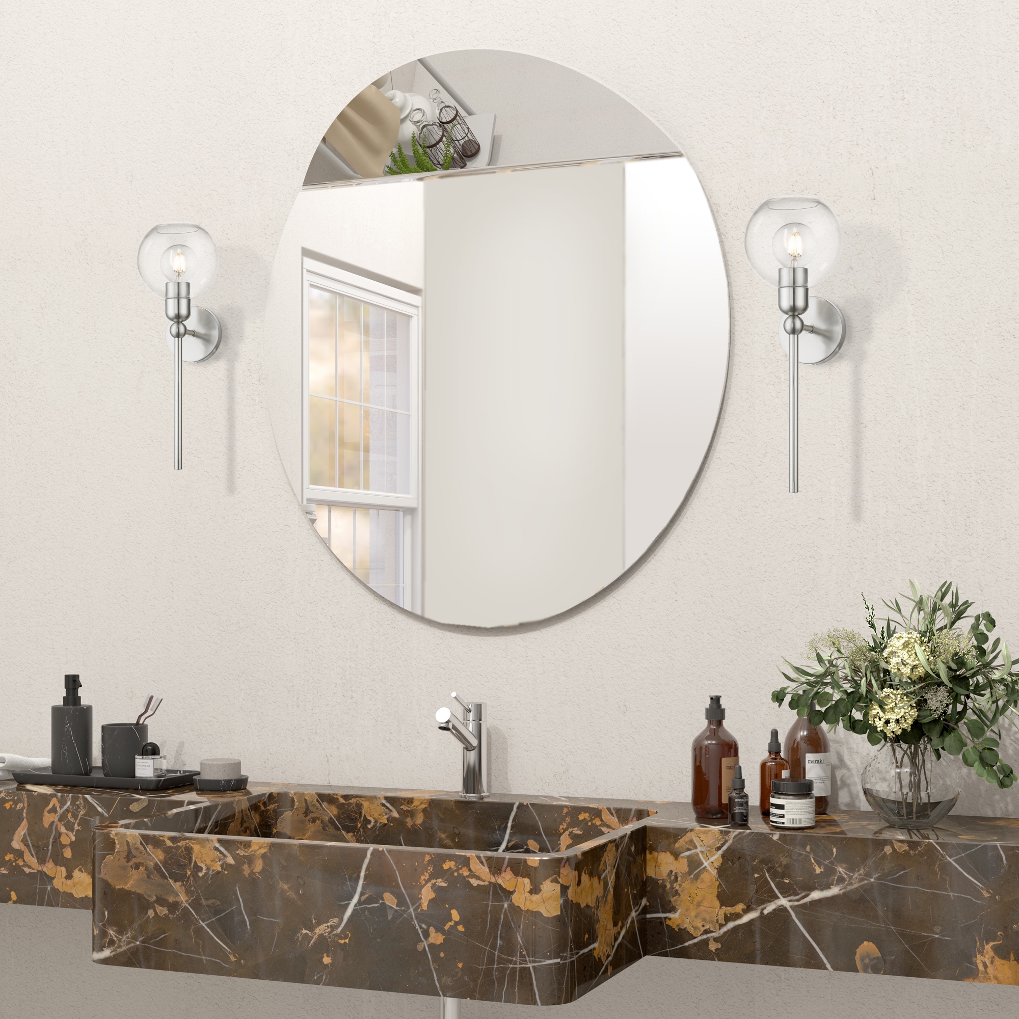 Downtown Elegance Brushed Nickel Wall Sconce with Clear Glass Shade