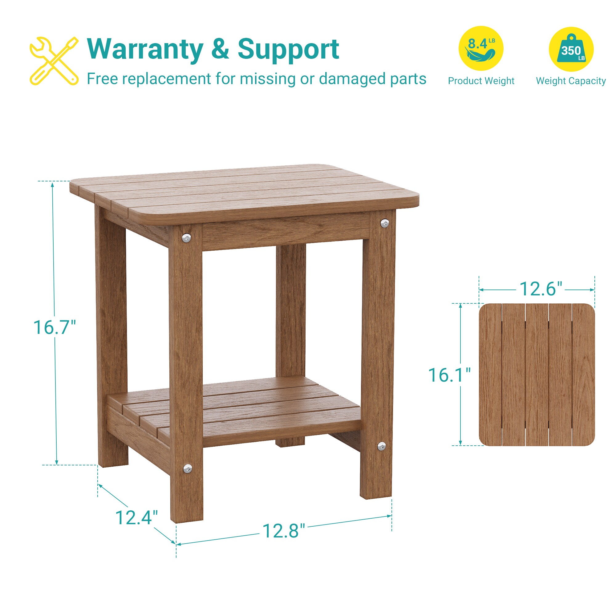ACEGOSES LW-ET-18-TK Patio-Tables - View #2