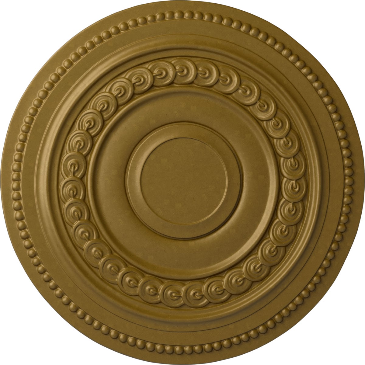 Ekena Millwork CM18OLGLS Oldham 18-in W x 18-in L Painted Gold Polyurethane Whole Ceiling Medallion