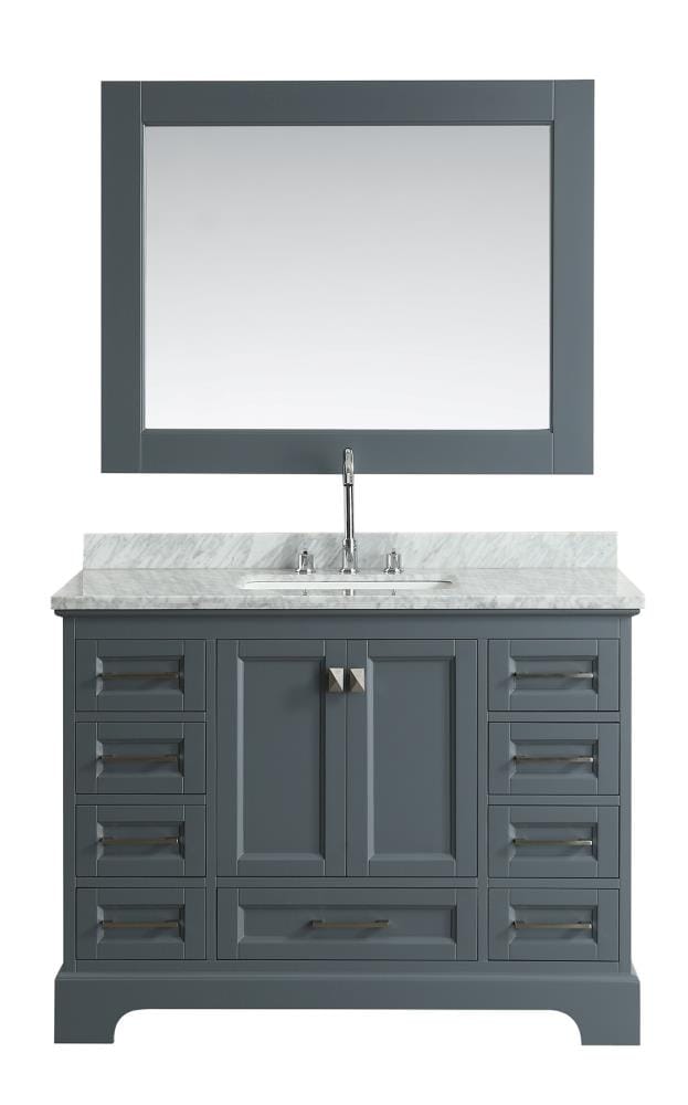 Design Element Omega 48 in Gray Undermount Single Sink Bathroom