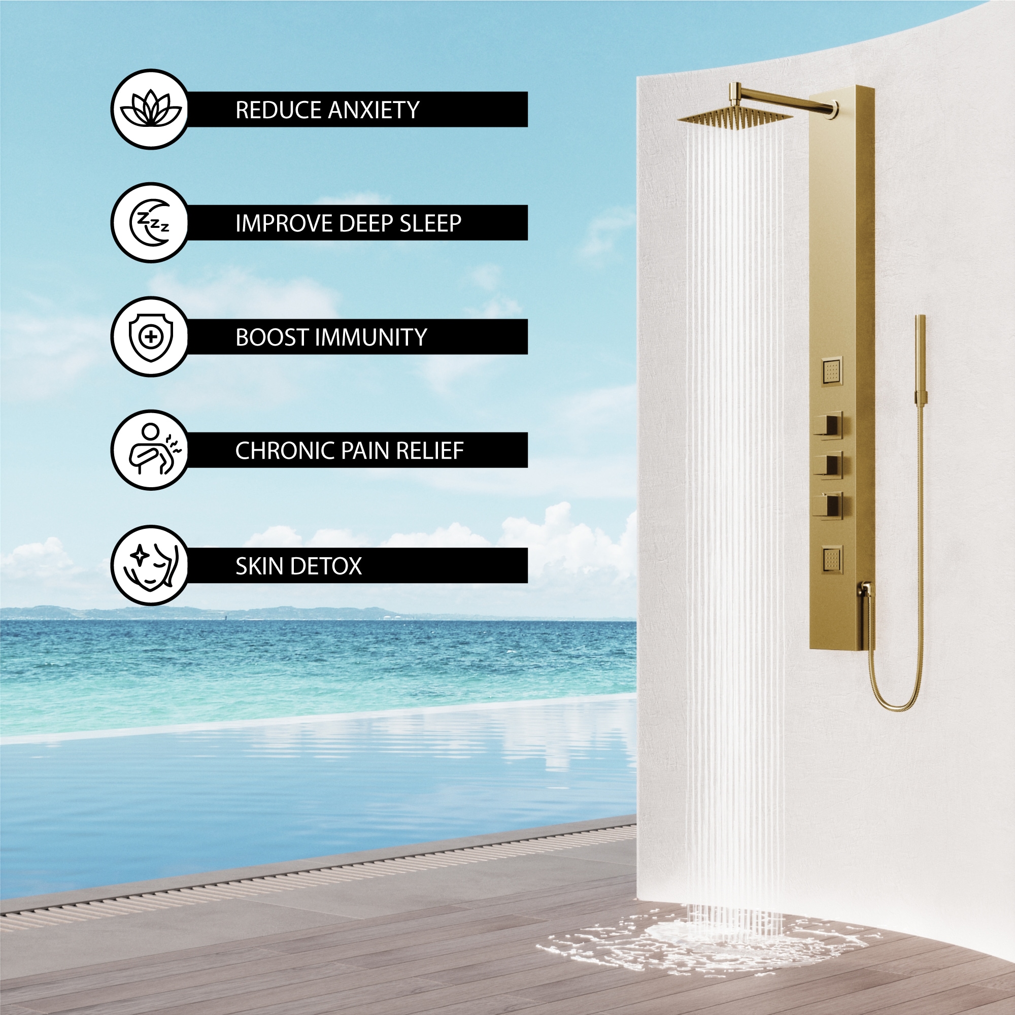 VIGO VG08012MG Showerhead-Bar-Panels - View #11