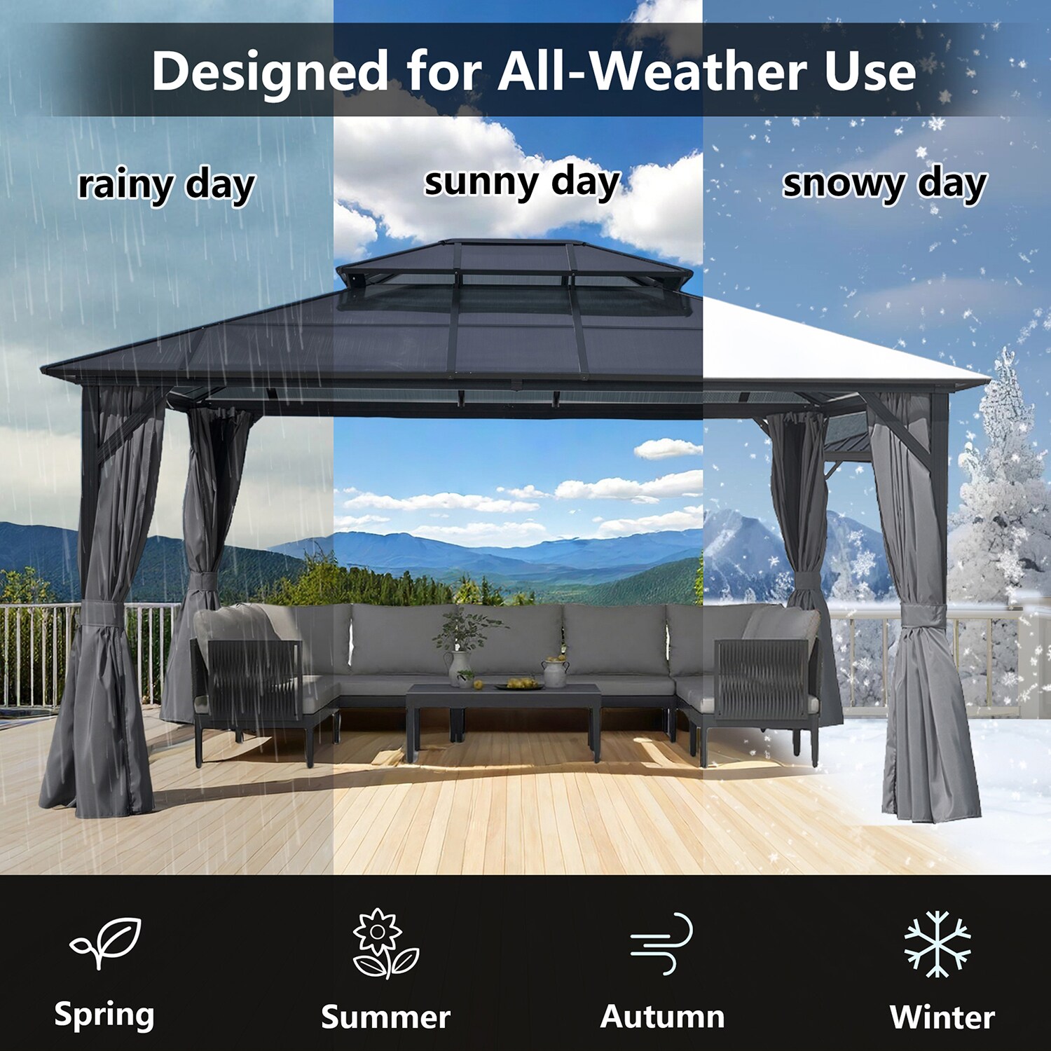 Mondawe MD-OF50AAR Wood-Resin-Gazebos - View #6