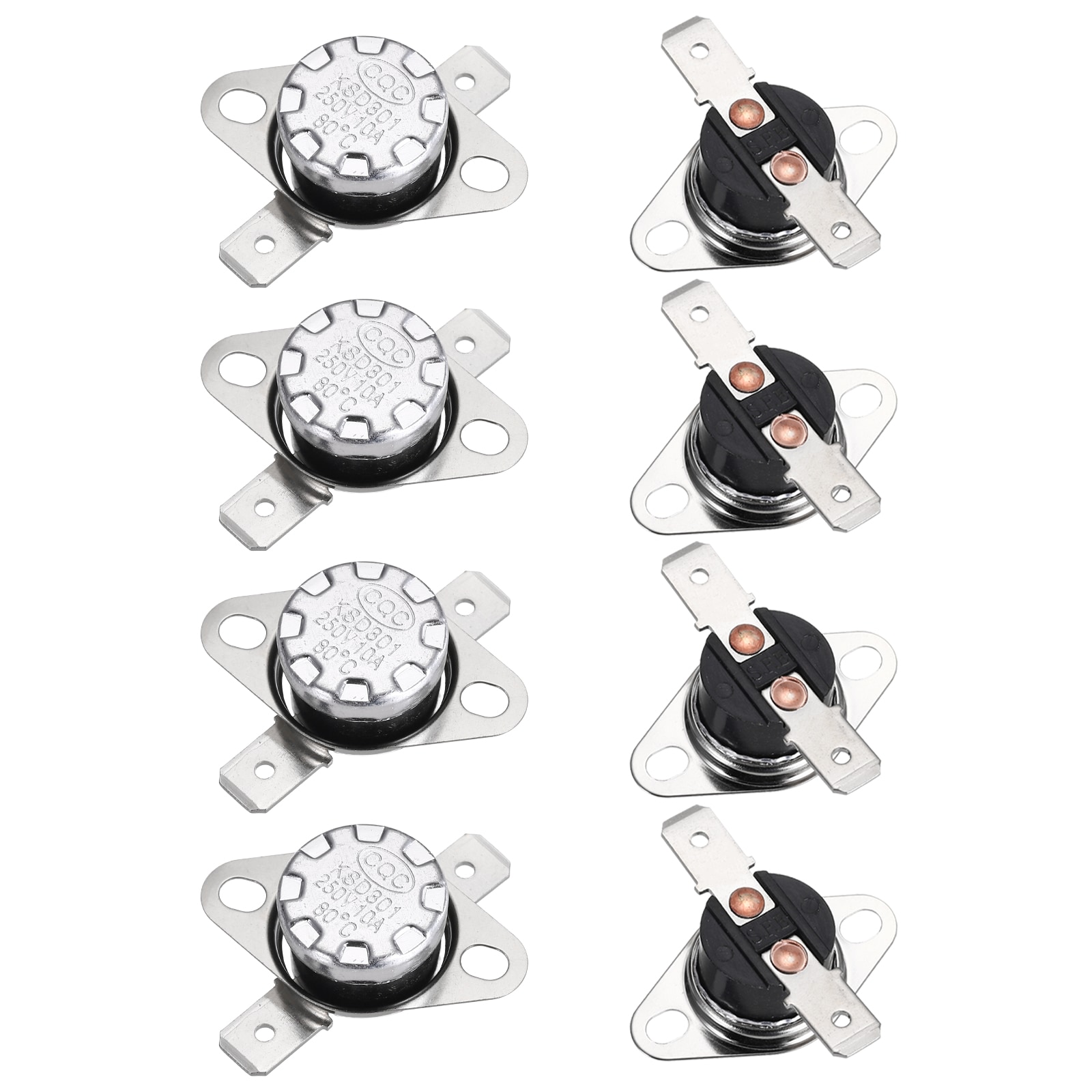 Unique Bargains KSD301 Thermostat 80 Degrees Celsius/176 Degrees Fahrenheit 10A Normally Closed Adjust Snap Disc Temperature Switch for Microwave Oven Coffee Makers 8pcs Bakelite Material #S26021100UX6236