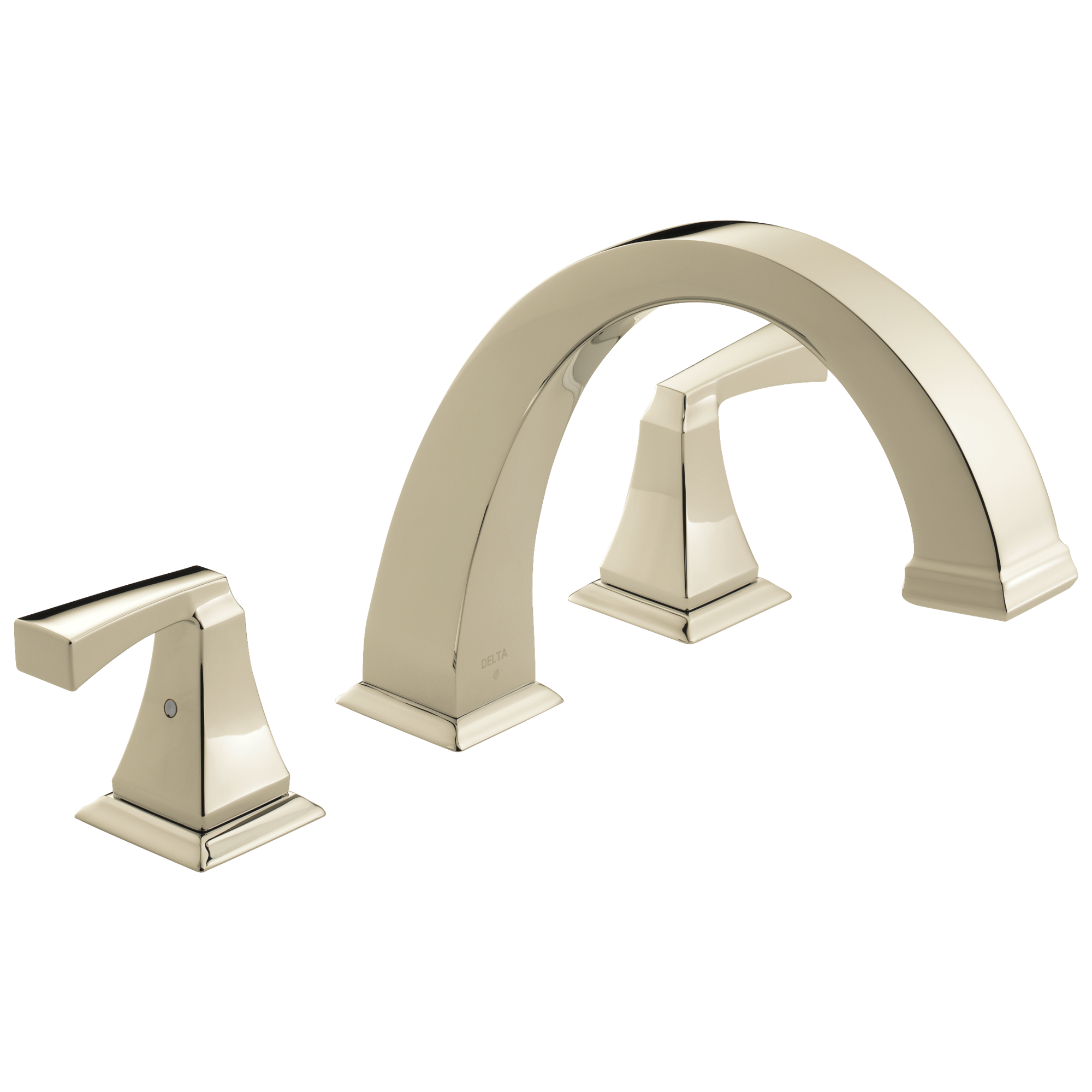 Delta T2751-PN Dryden Polished Nickel 2-handle Deck-mount Roman Low-arc Bathtub Faucet