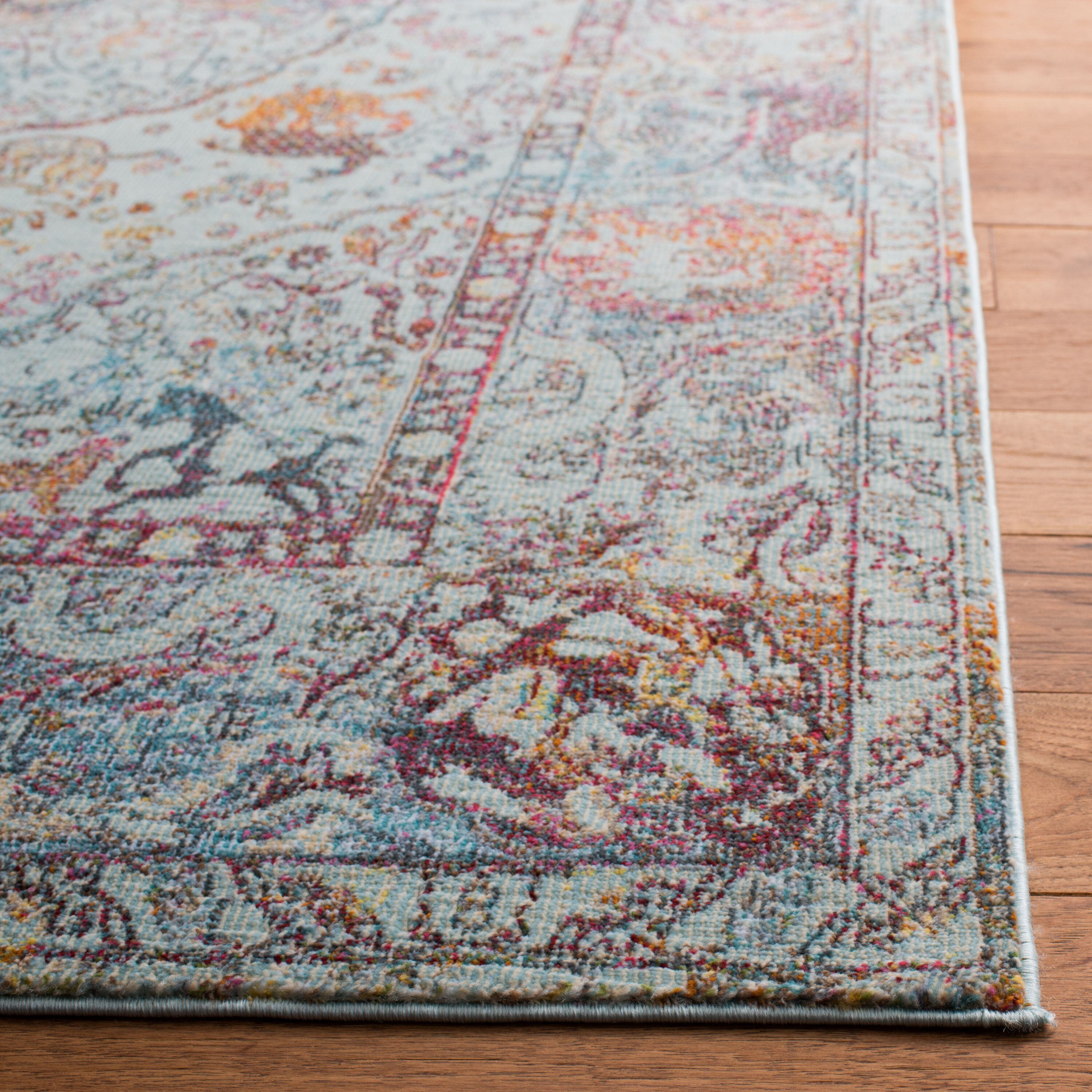 Luxor Turquoise Aqua Hand-Knotted Viscose Runner Rug