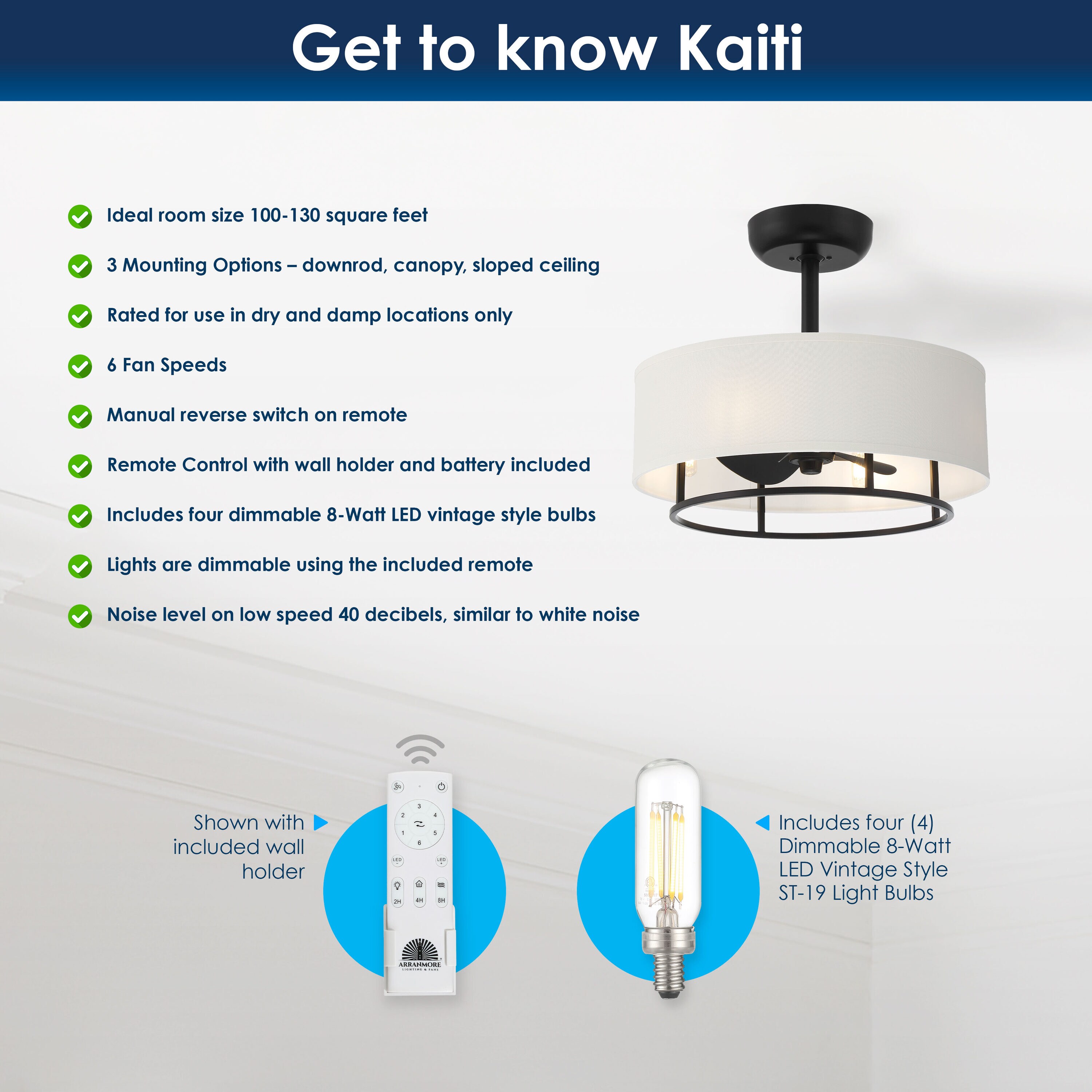 Arranmore Lighting & Fans AR-2016MB Ceiling-Fans - View #2