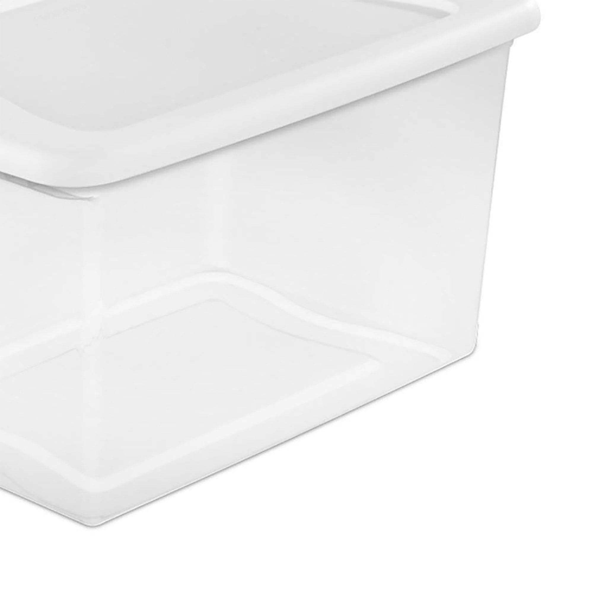 Sterilite 64 Quart Clear Plastic Storage Bin with White Latch Lid, 24 Pack  