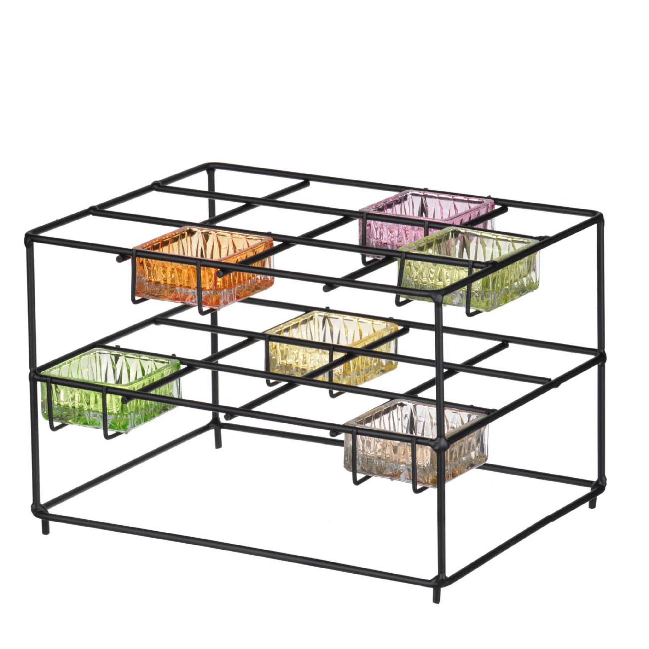 A&B Home HP76337 6 Candle Glass Pillar Candle Holder