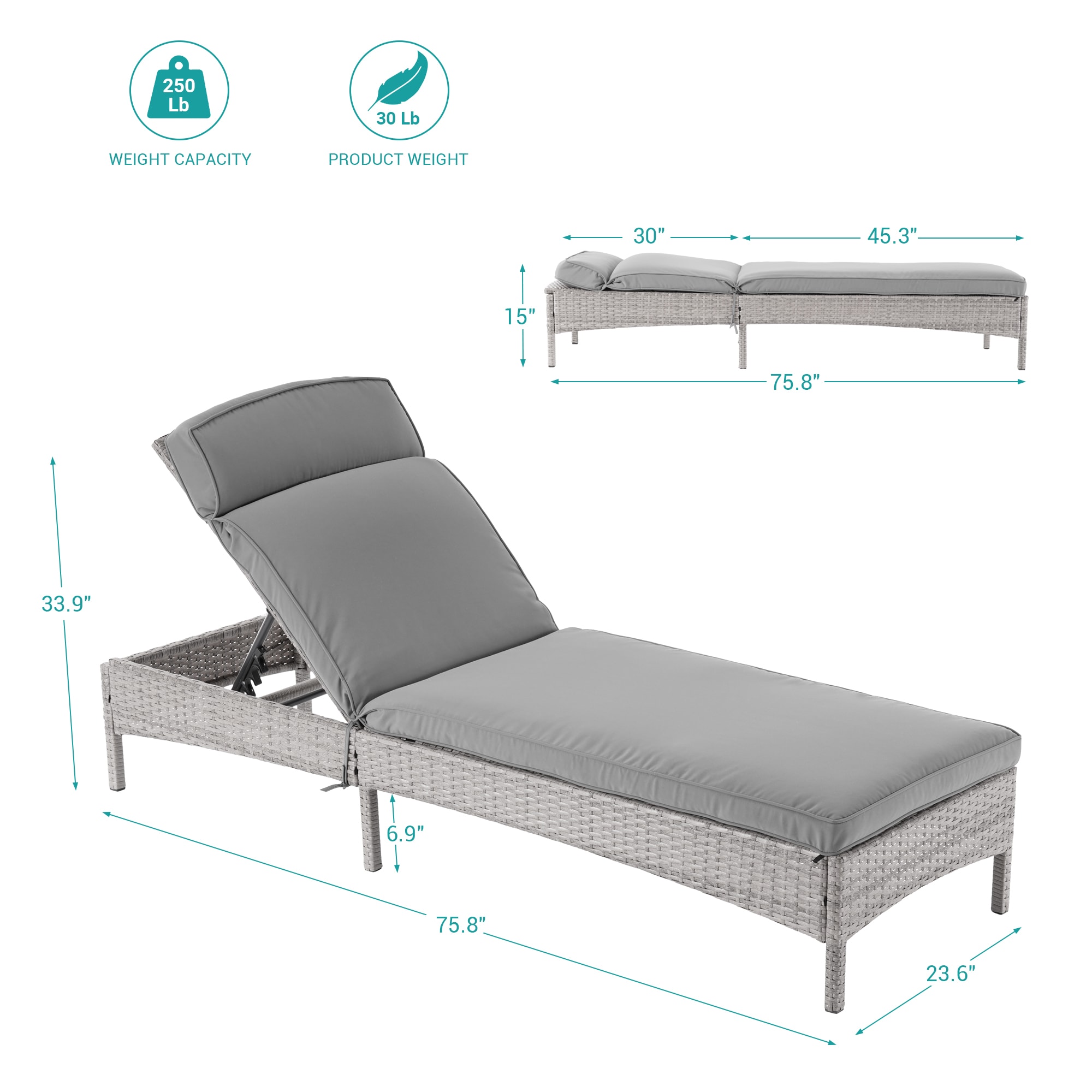 Sonkuki SD-LC-723-GY Patio-Chairs - View #2
