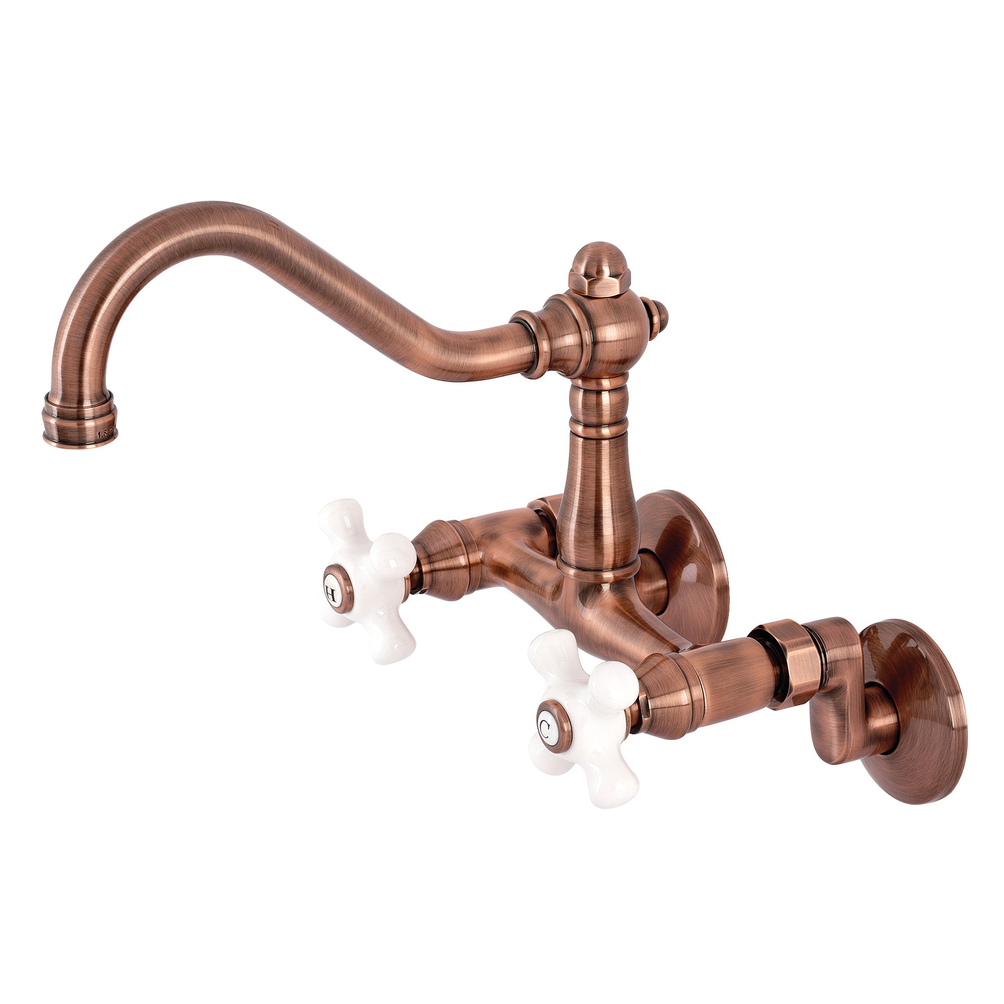 Kingston Brass WLKS322PXAC Vintage Antique copper Single Handle Wall-mount Kitchen Faucet