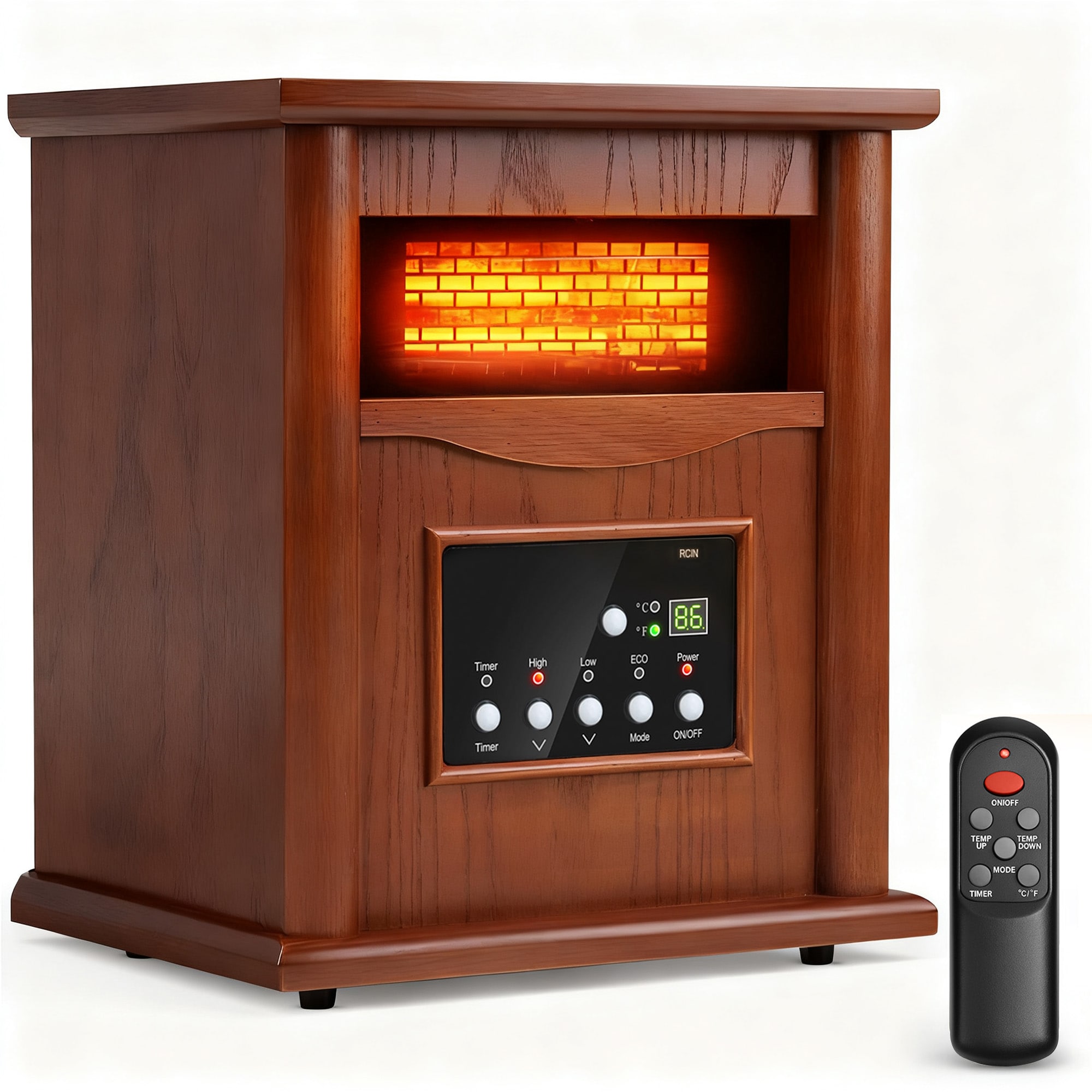 EdenDirect 1500 -Watt Quartz radiant Tower Indoor Electric Space Heater with Thermostat with Remote #LW-GD9315BCW-3J