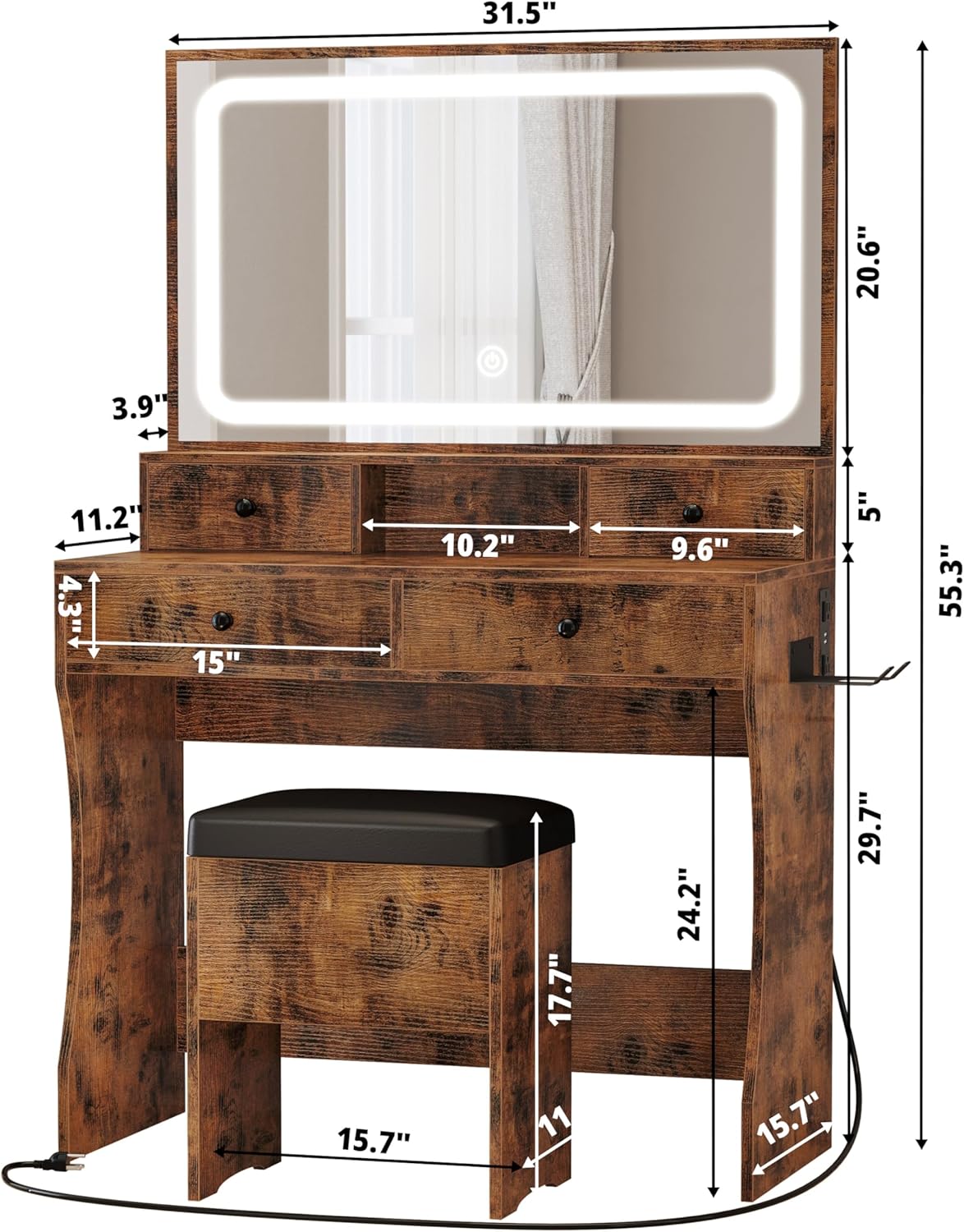 Likimio MJUBRLFHEUNNOE8Z Bedroom-Vanities - View #6