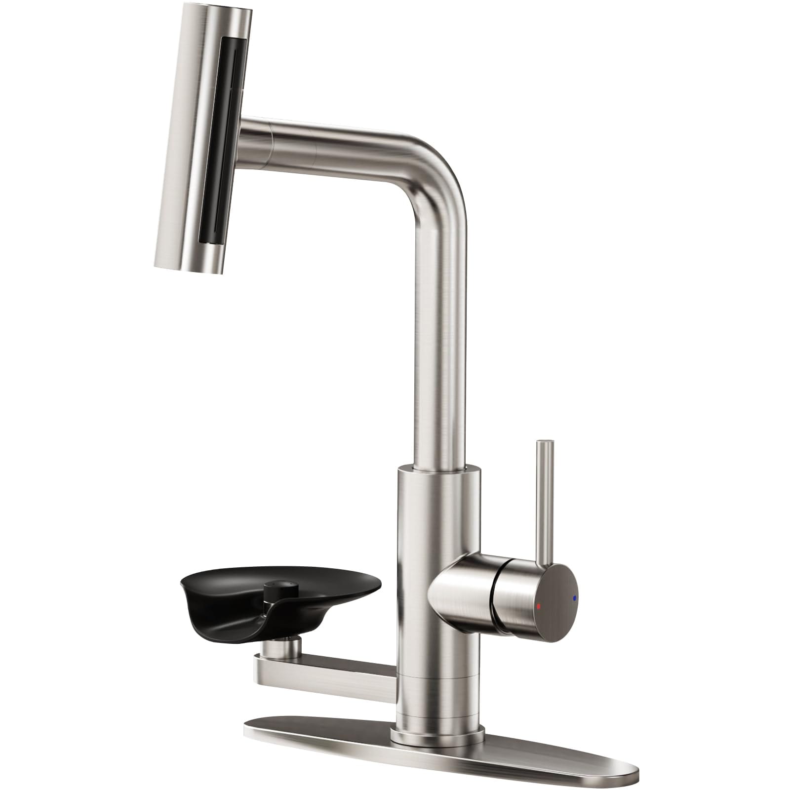 AKSCYZM  Kitchen Faucet with Pull Down Sprayer Cup Washer Glass Rinser Faucet for Kitchen Sink Single Handle Waterfall 1 or 3 Hole Tap for Bar