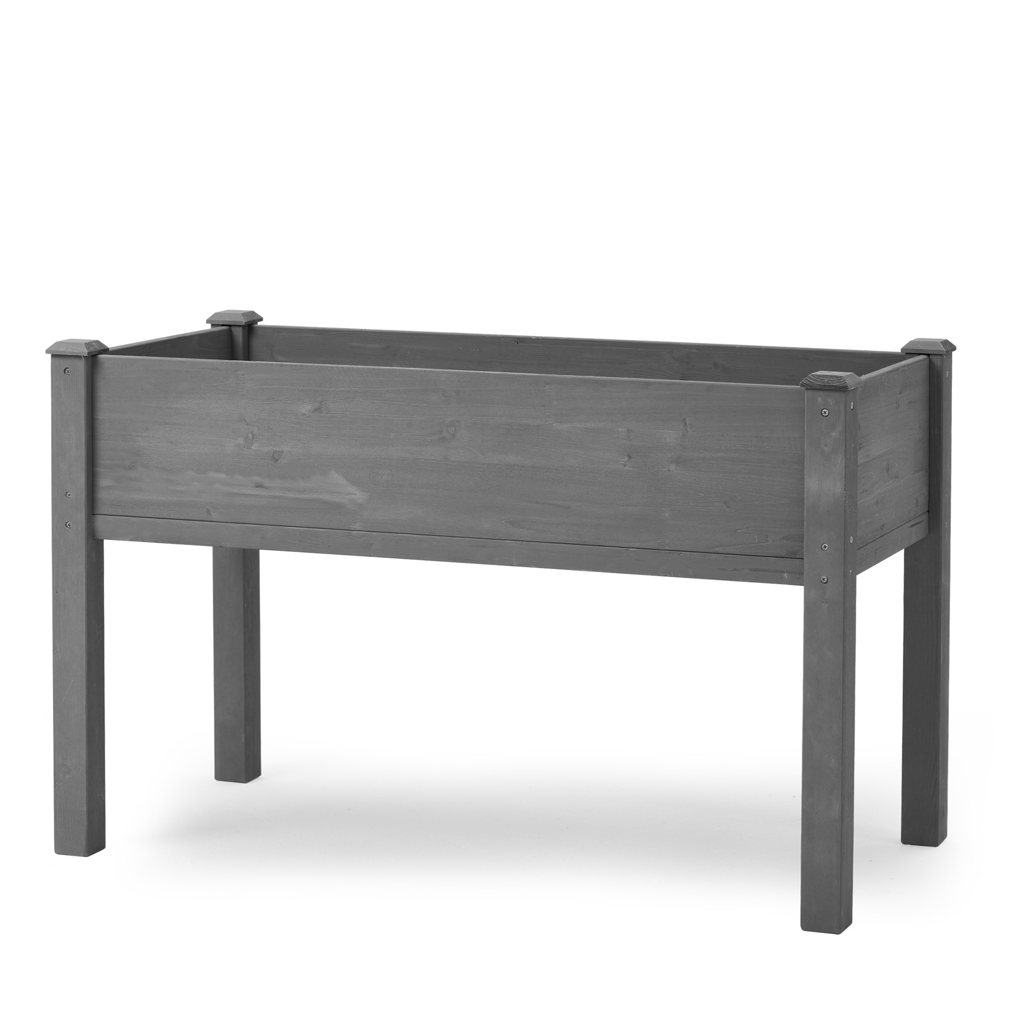Gaierptone CRXDCT8ZDUP 24-in W x 48-in L x 30-in H Gray Wood Raised Planter Box
