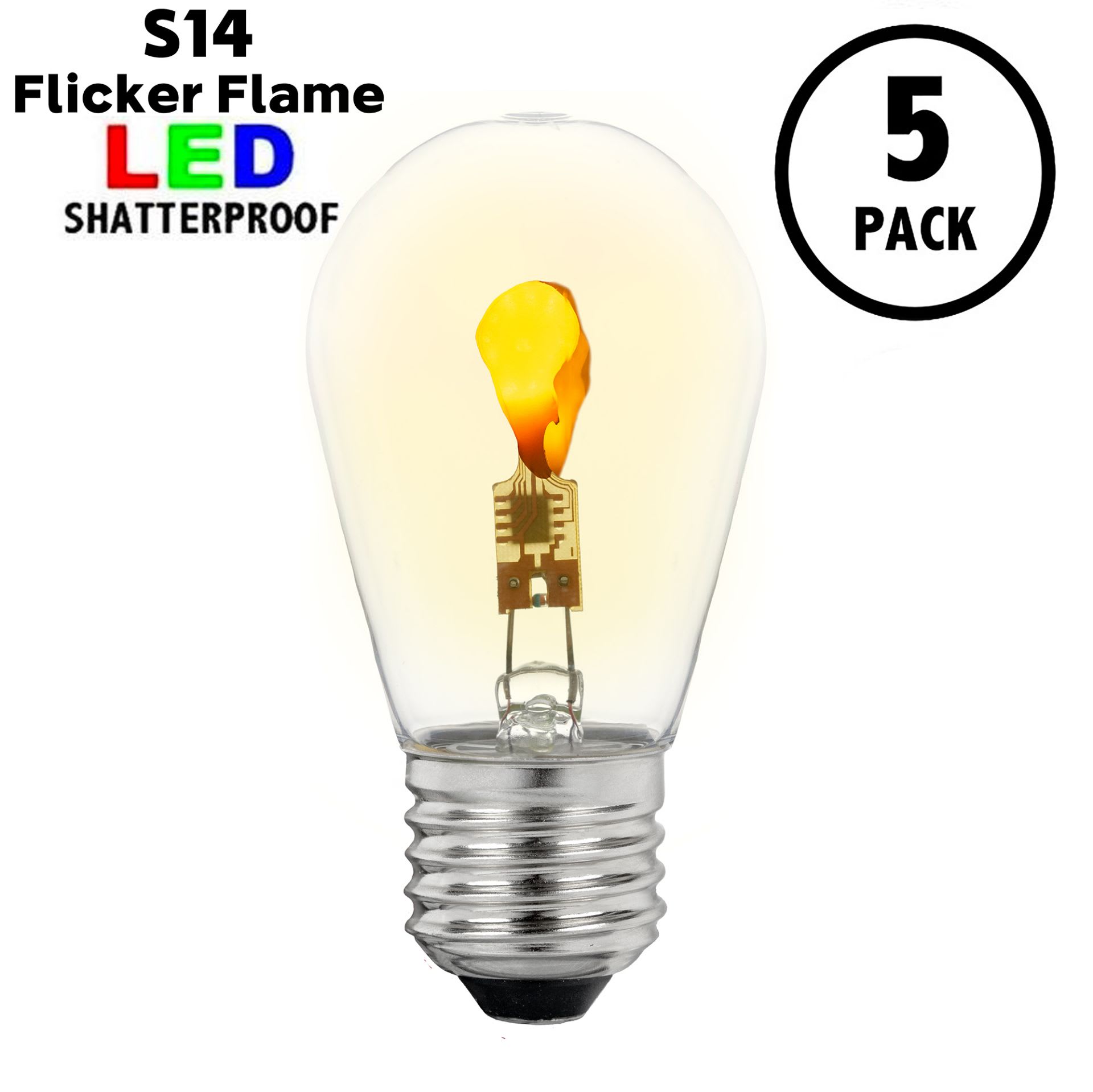 Novelty Lights FL-5PK-LED-S14-FLAME  - View #6