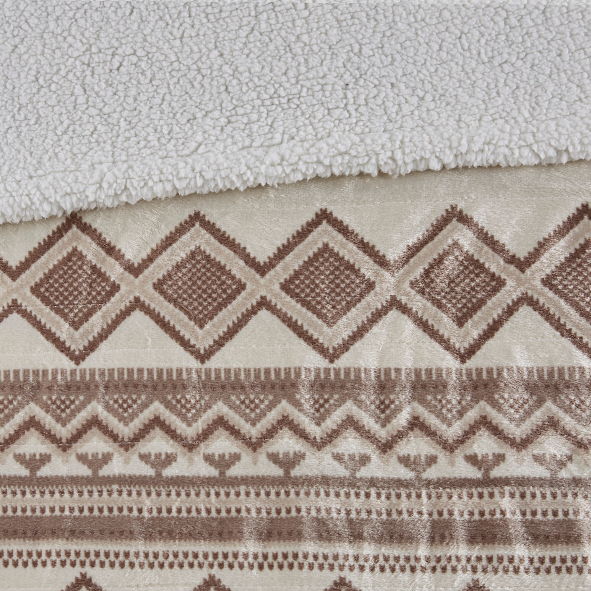 Natural Oversized Mink to Berber Heated Throw Blanket