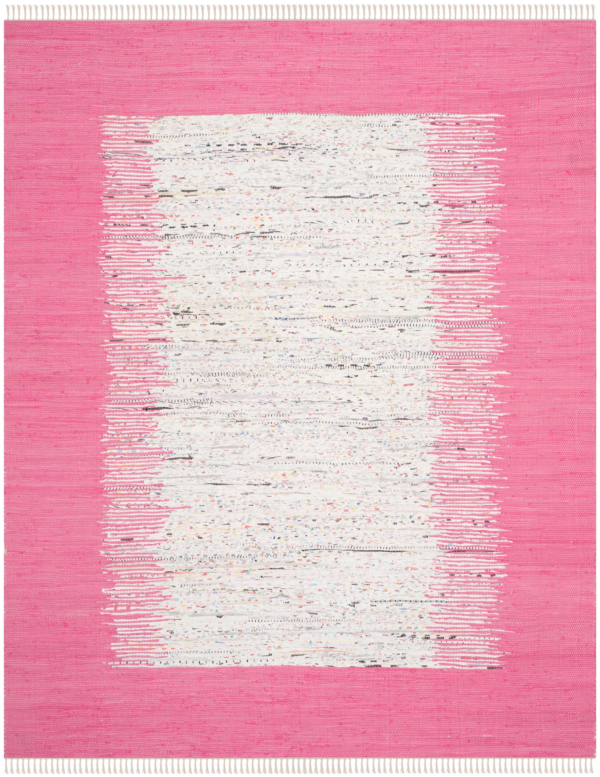 Safavieh Montauk Keeling 8.8-ft x 12-ft Cotton Ivory/Pink Rectangular ...