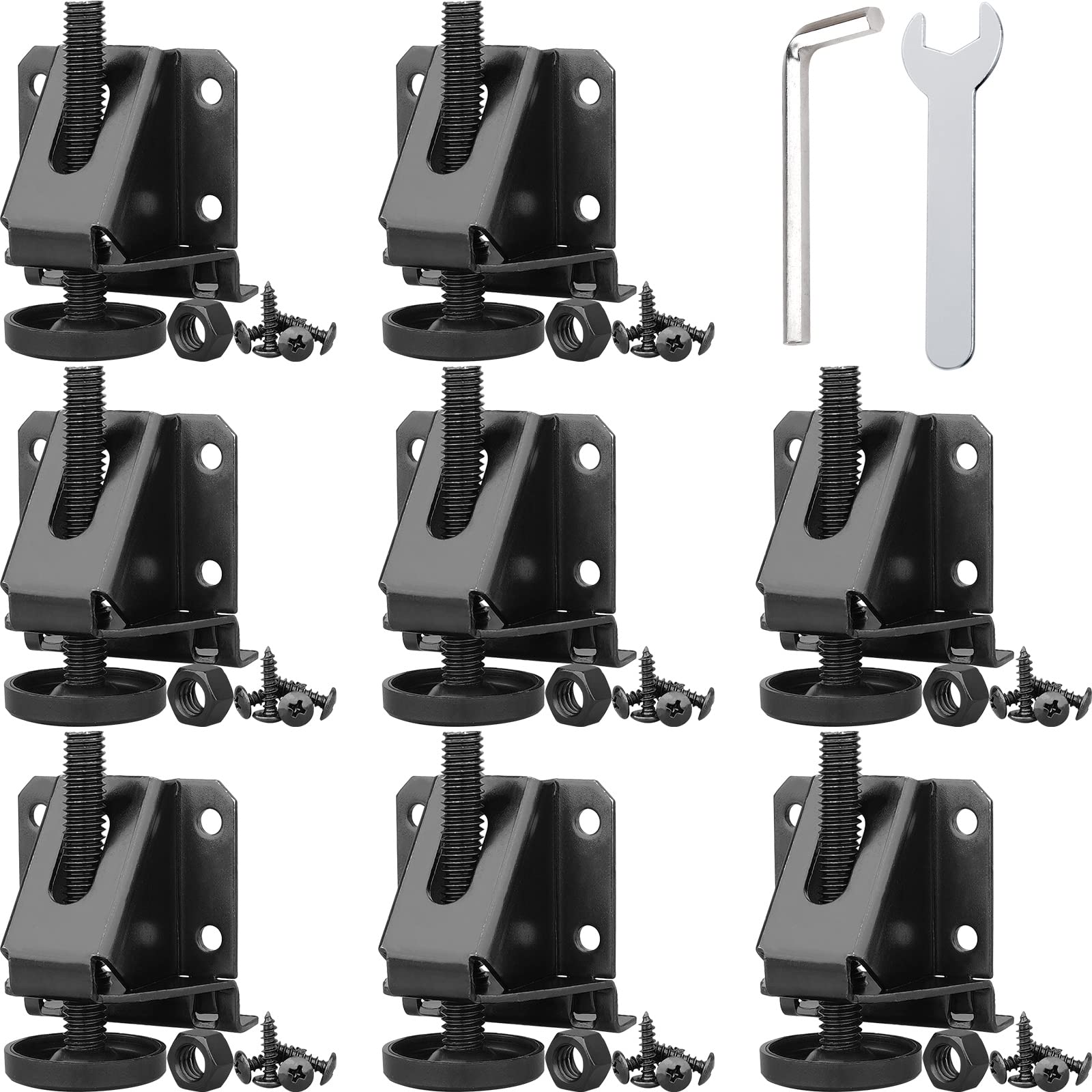 Lukvuzo  Heavy Duty Adjustable Furniture Leveling Feet with Lock Nuts for Tables Cabinets Workbenches Shelving Units Set of 8