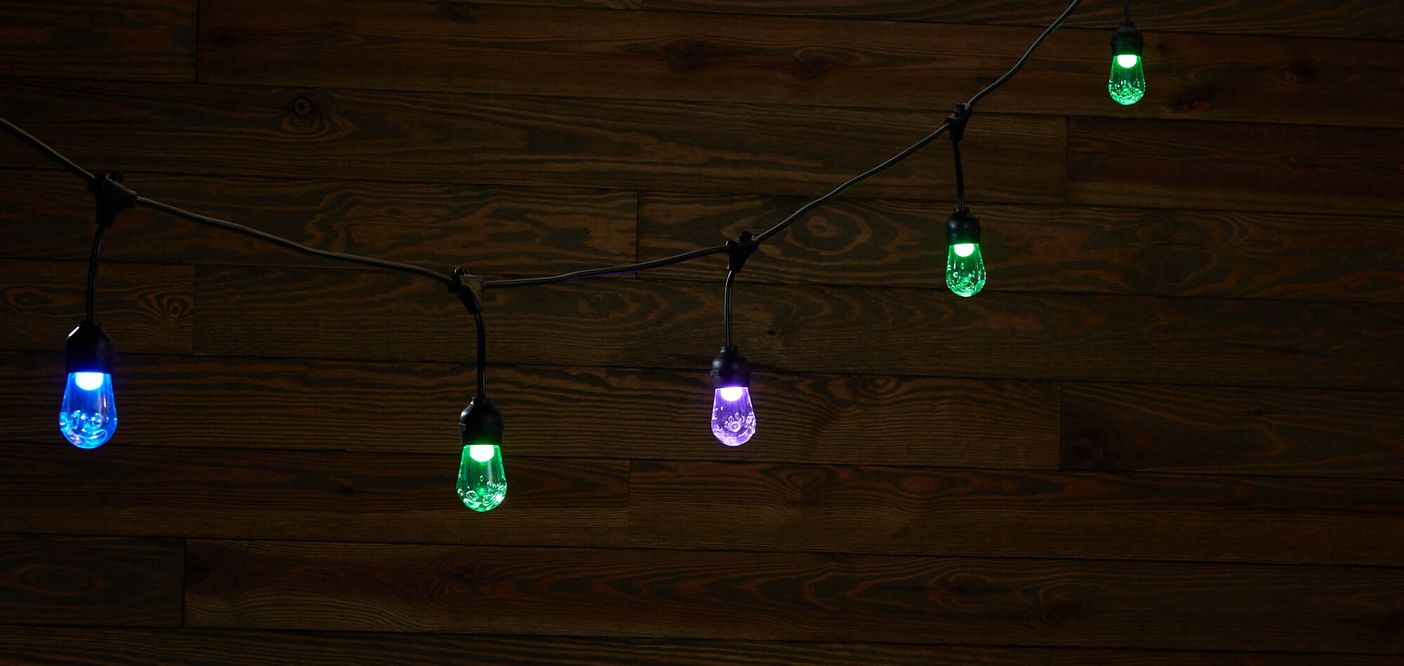 Luminar Outdoor 12 Bulb Color Changing LED String Lights  Take family time  outside by creating a unique space in your backyard. Introducing our Luminar  Outdoor 12 Bulb Color Changing LED String