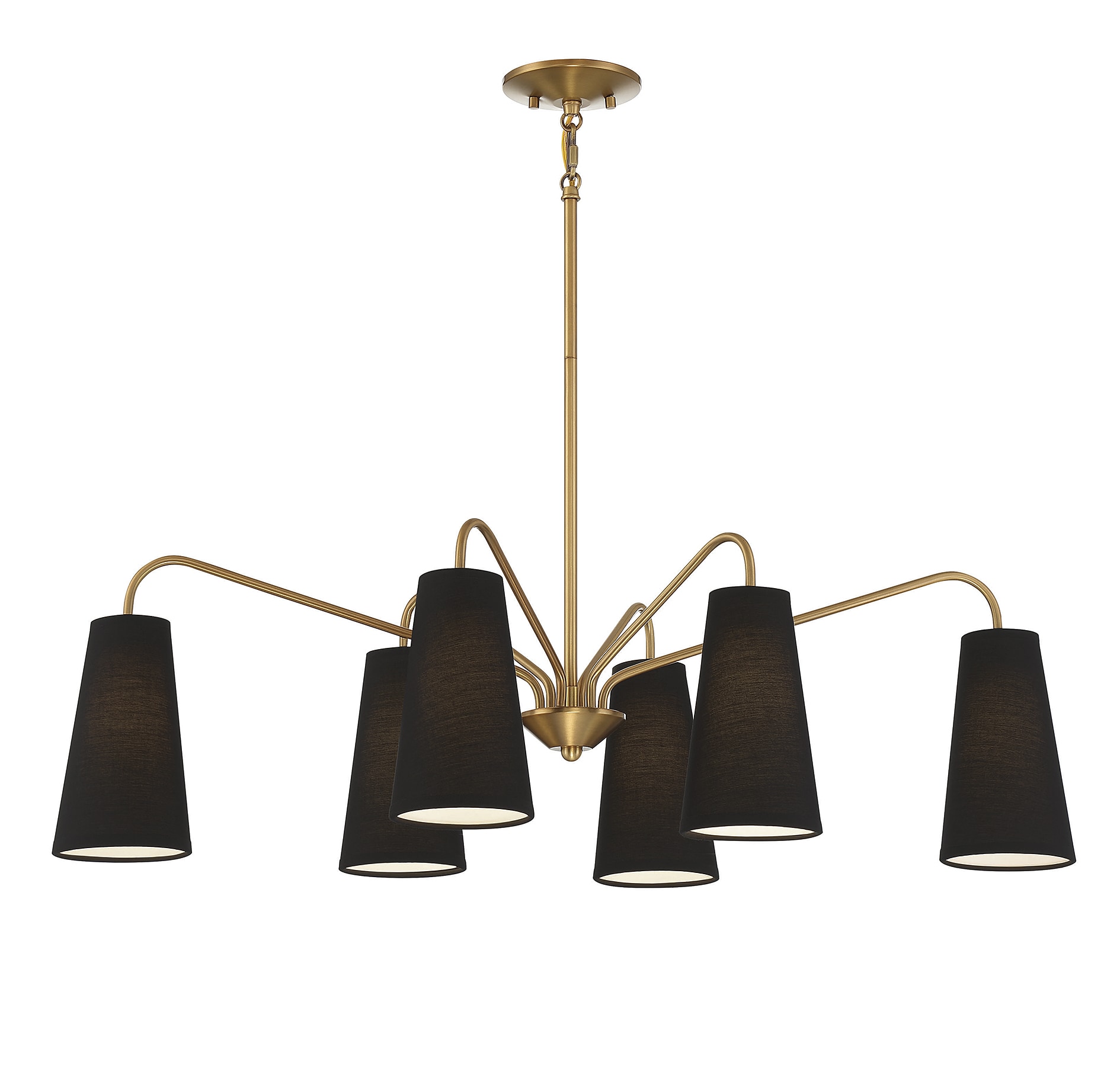 Savoy House Essentials 1-1785-6-322 Edgewood 6 -Light Brushed Brass Modern/contemporary For Use in Bedrooms, Dining Rooms, Foyers, Kitchens, Living Rooms Chandelier
