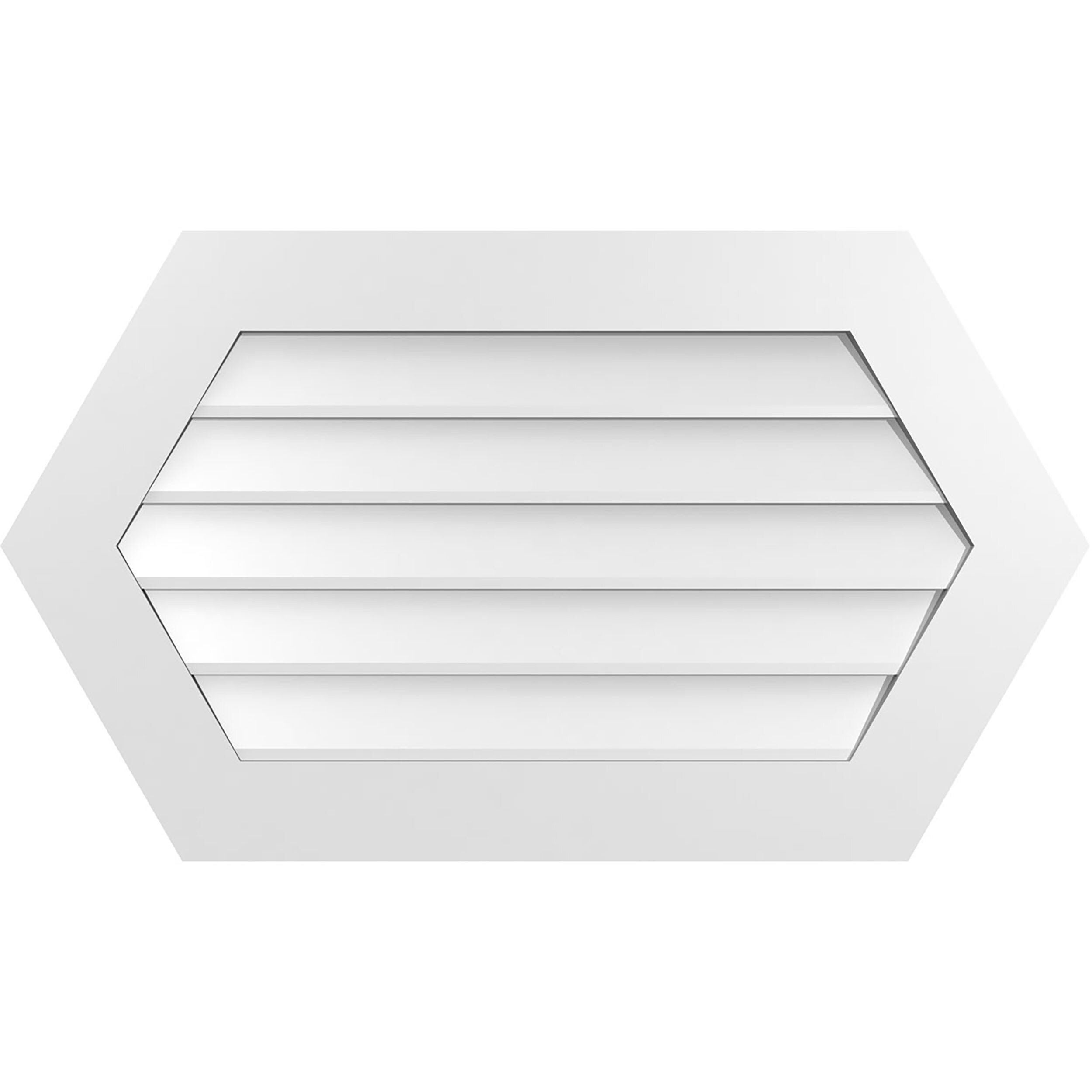 Ekena Millwork GVPHP38X2201SN 38-Inches x 22-Inches Off-white Peaked PVC Gable Louver Vent