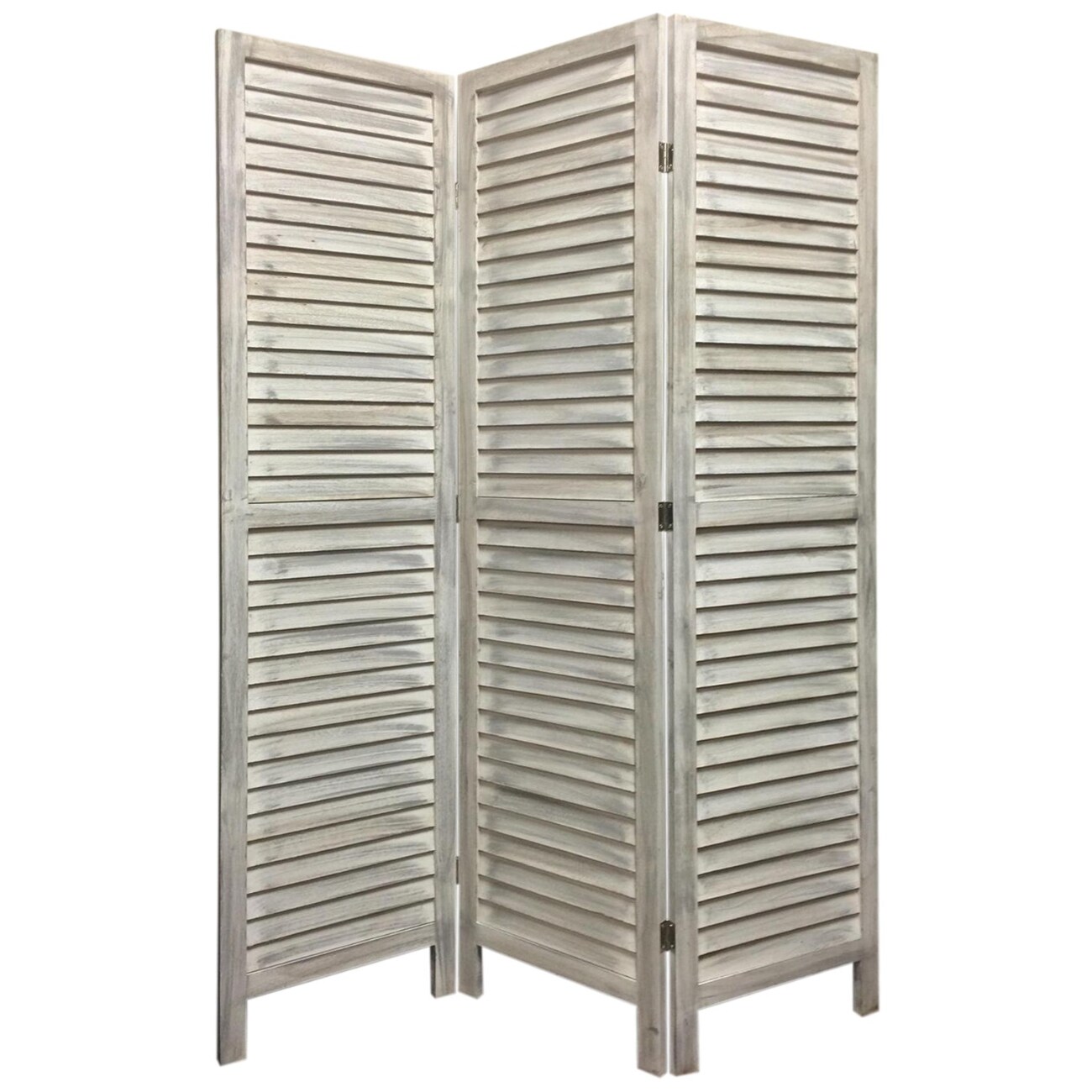 HomeRoots 4000415075 3-Panel White Wood Folding Contemporary/Modern Style Room Divider