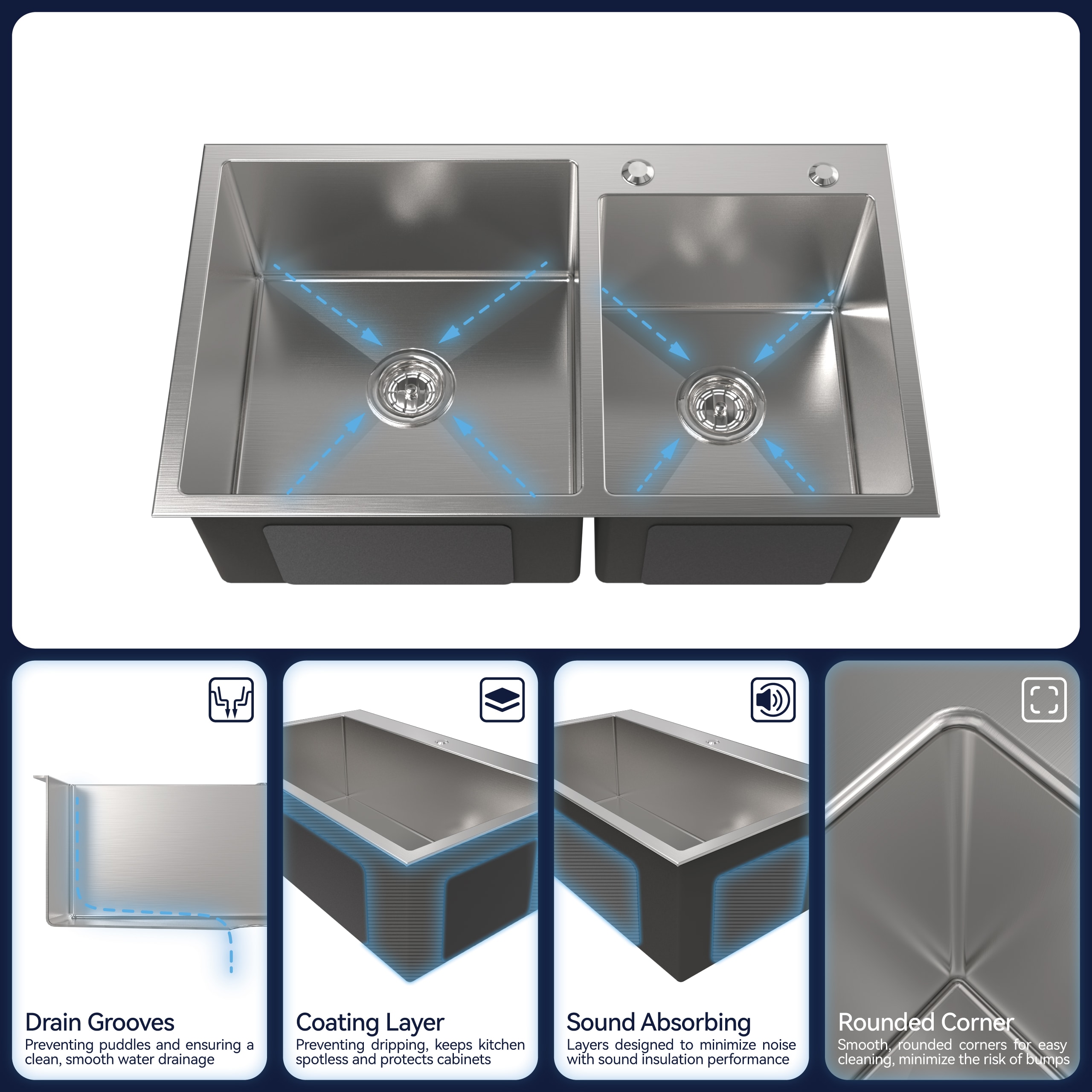 Forclover WHC-SS3018S1ACSL Kitchen-Sinks - View #7