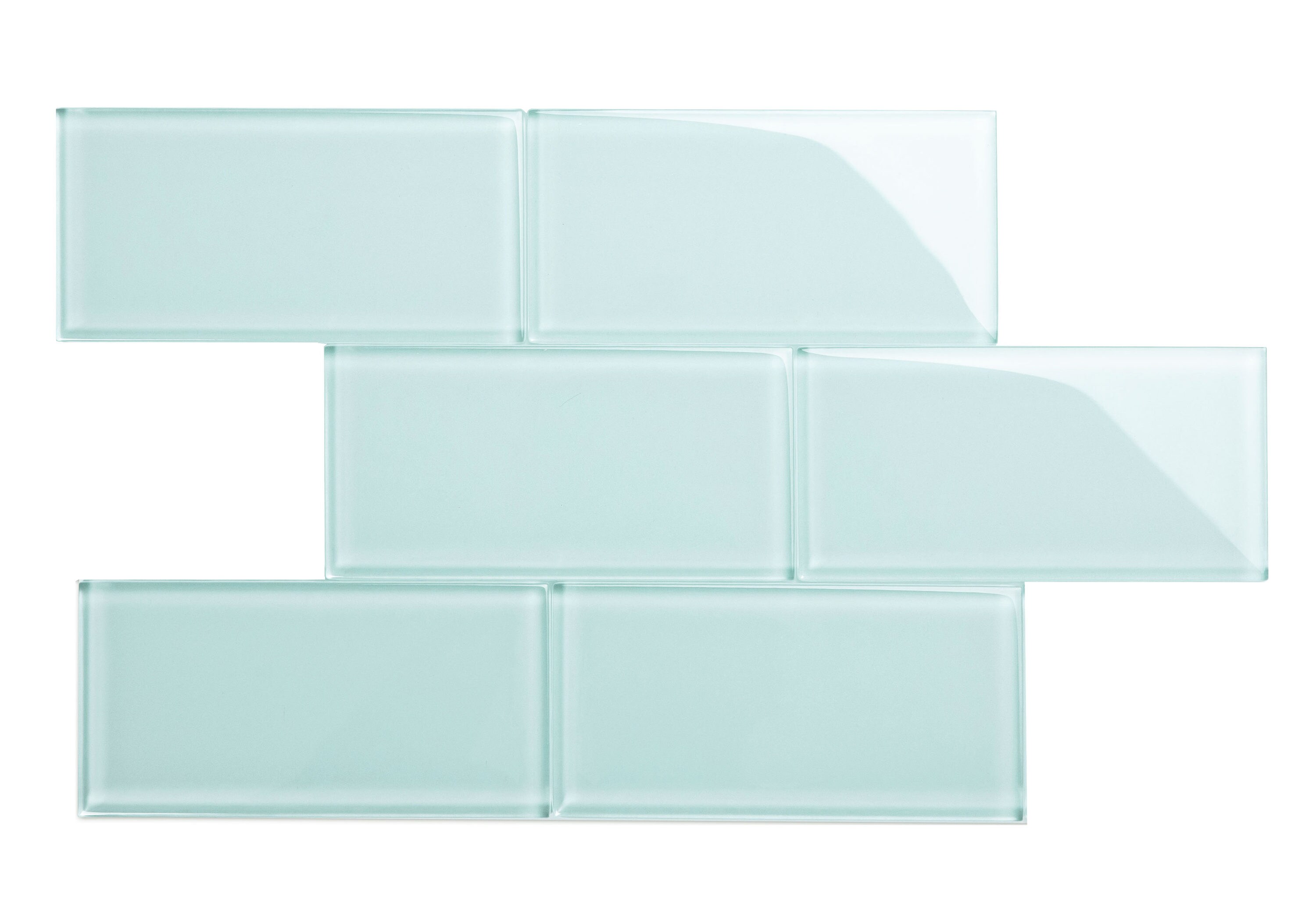 Giorbello Classic Premium Baby Blue 6-in x 12-in Glossy Glass Subway Wall Tile (5-sq. ft/ Carton)