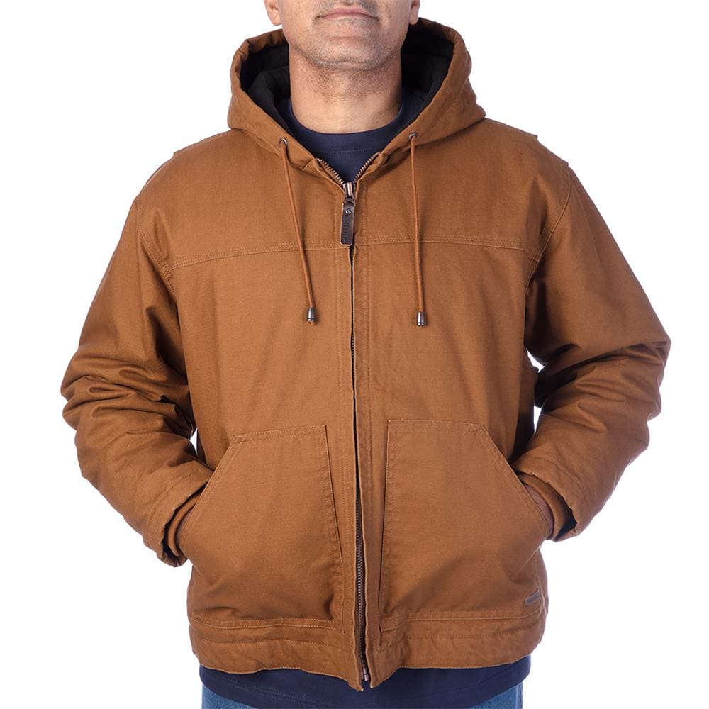Smith's Workwear Men's Camel Brown Canvas Hooded Work Jacket (X 