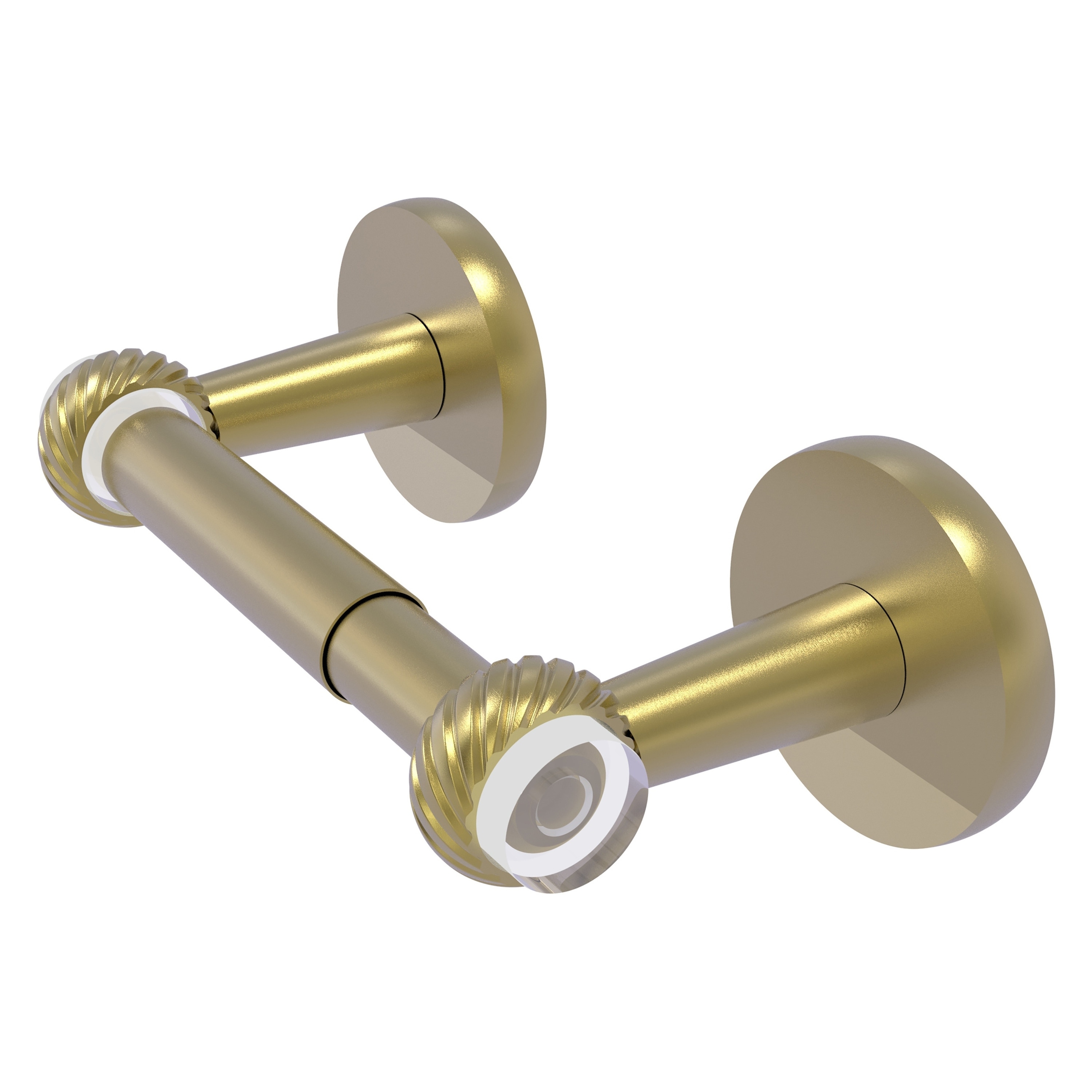 Allied Brass CV-24T-SBR Clearview Satin Brass Wall mount Double post Toilet Paper Holder 1 -Rolls with Storage